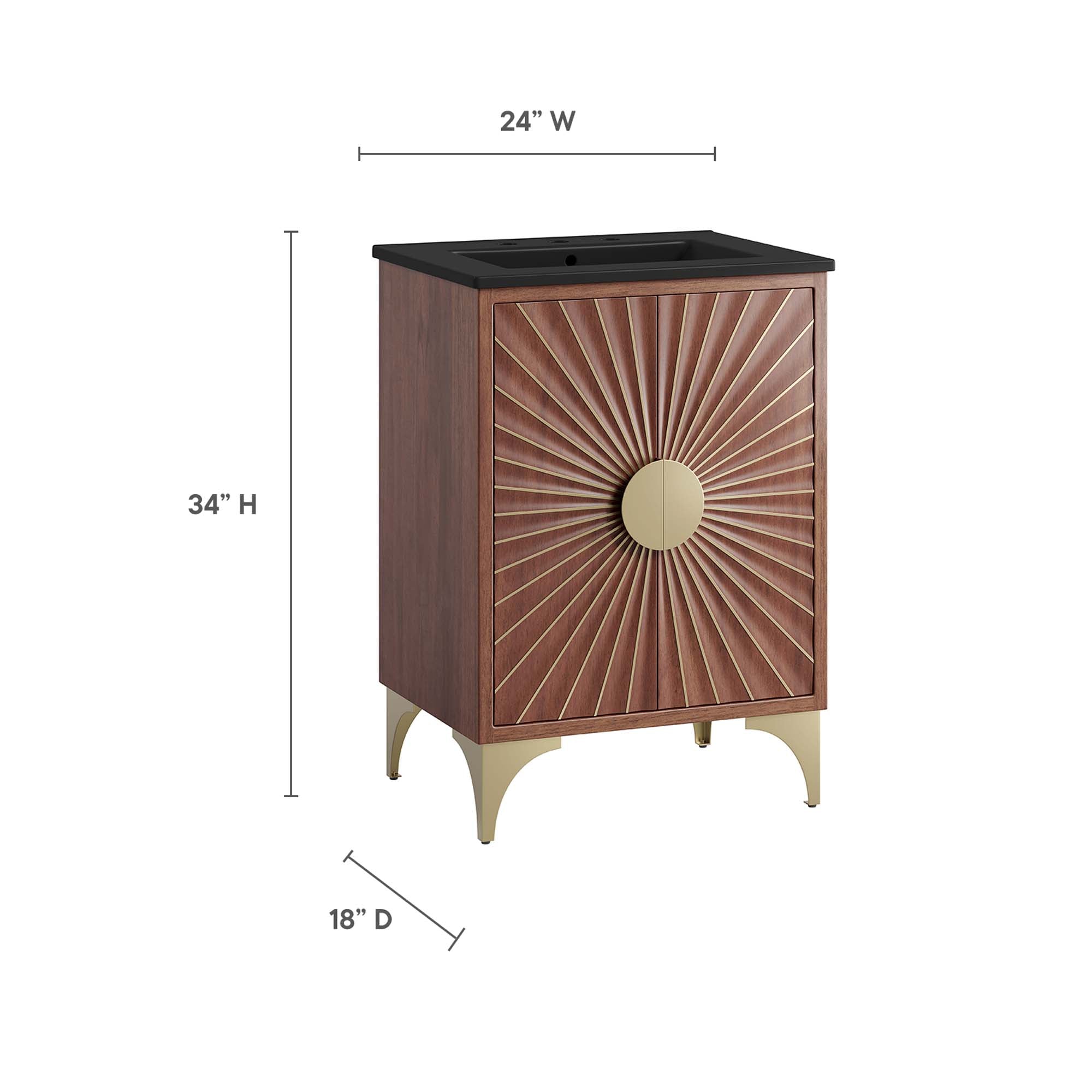 Daylight 24" Bathroom Vanity, Black Walnut