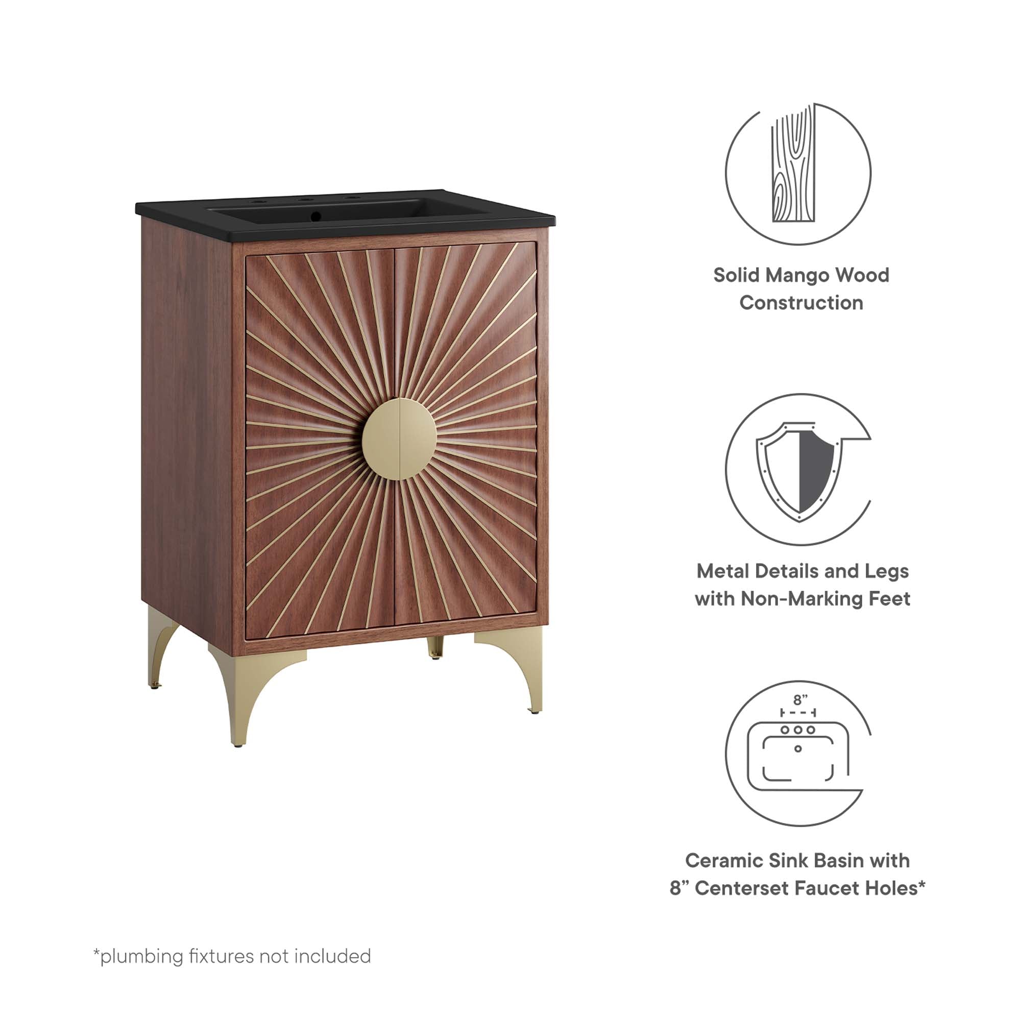 Daylight 24" Bathroom Vanity, Black Walnut