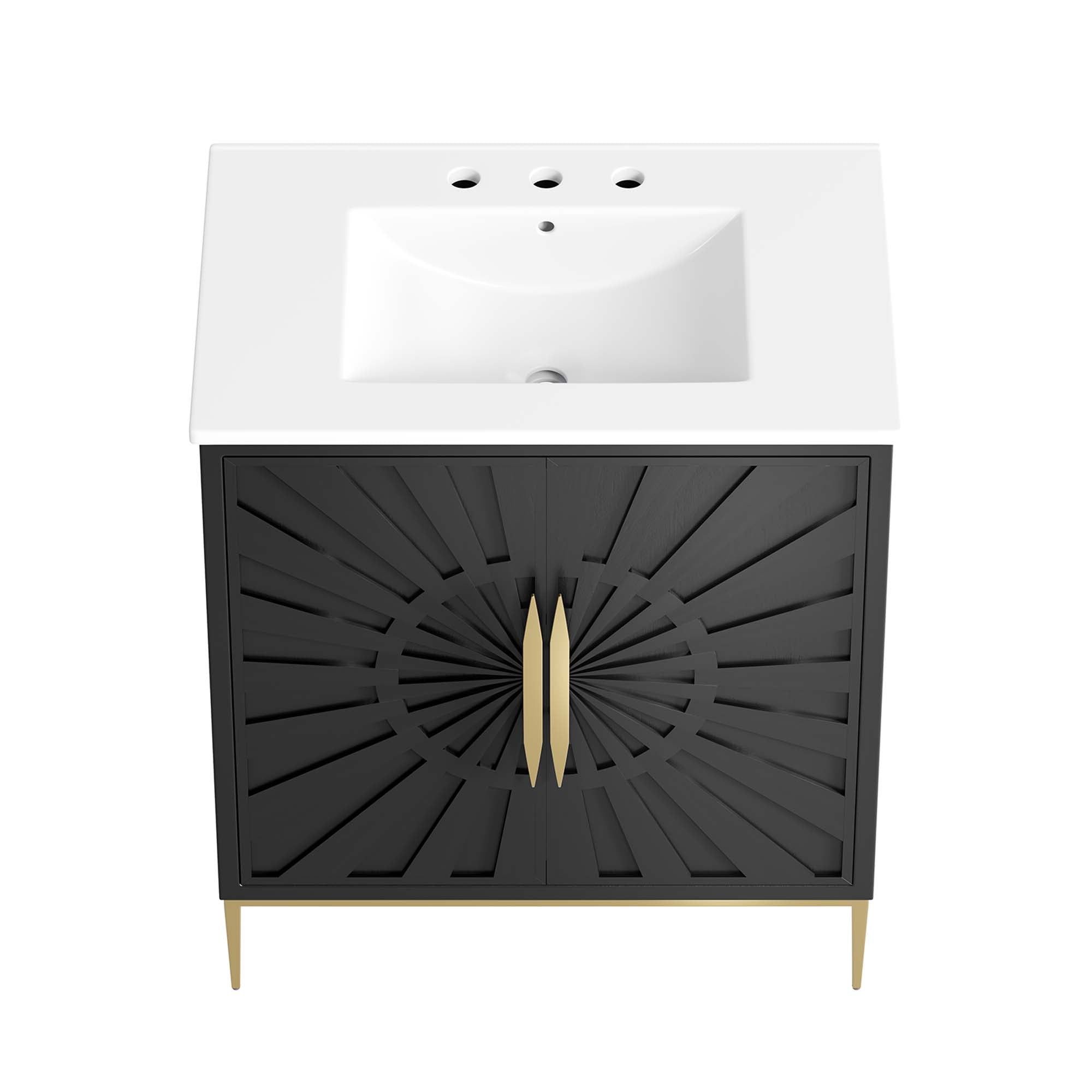 Awaken 30" Bathroom Vanity, White Black