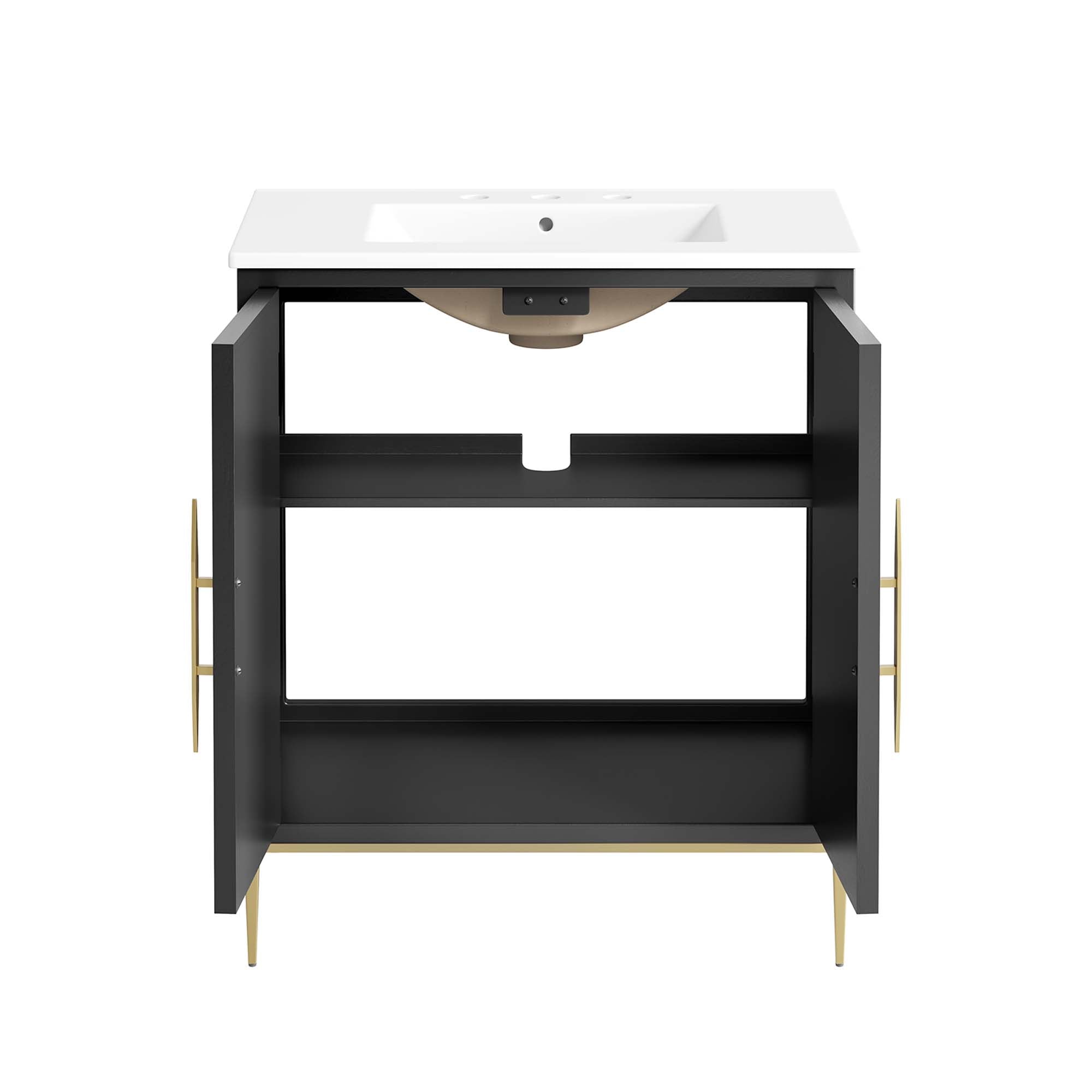 Awaken 30" Bathroom Vanity, White Black