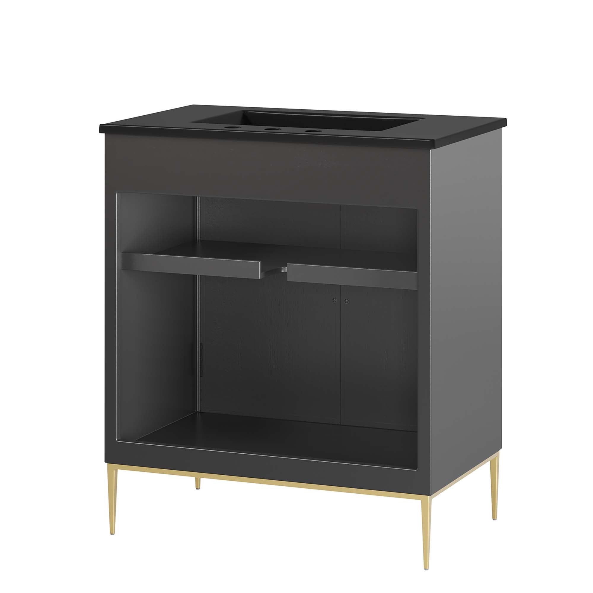 Awaken 30" Bathroom Vanity, Black Black