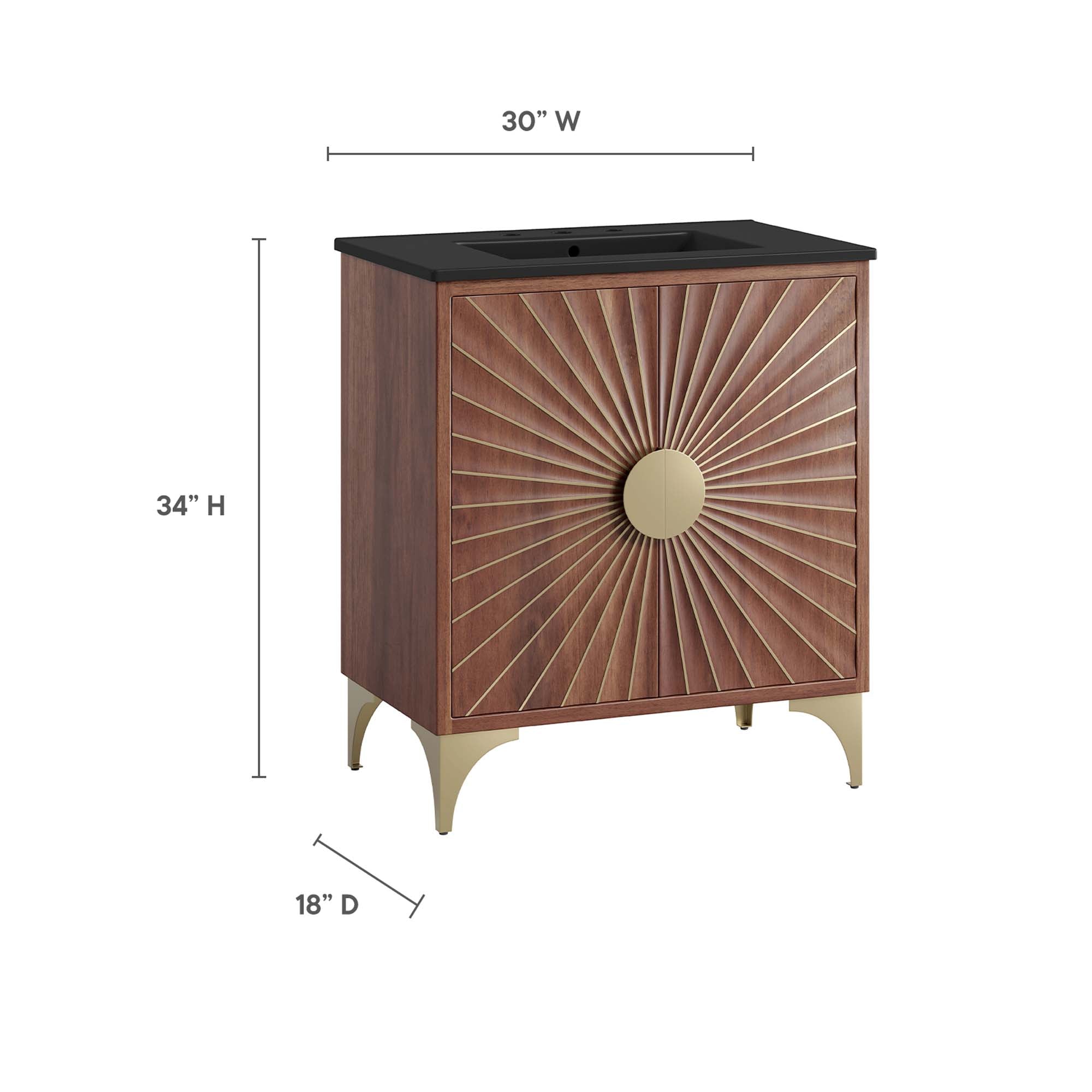 Daylight 30" Bathroom Vanity, Black Walnut