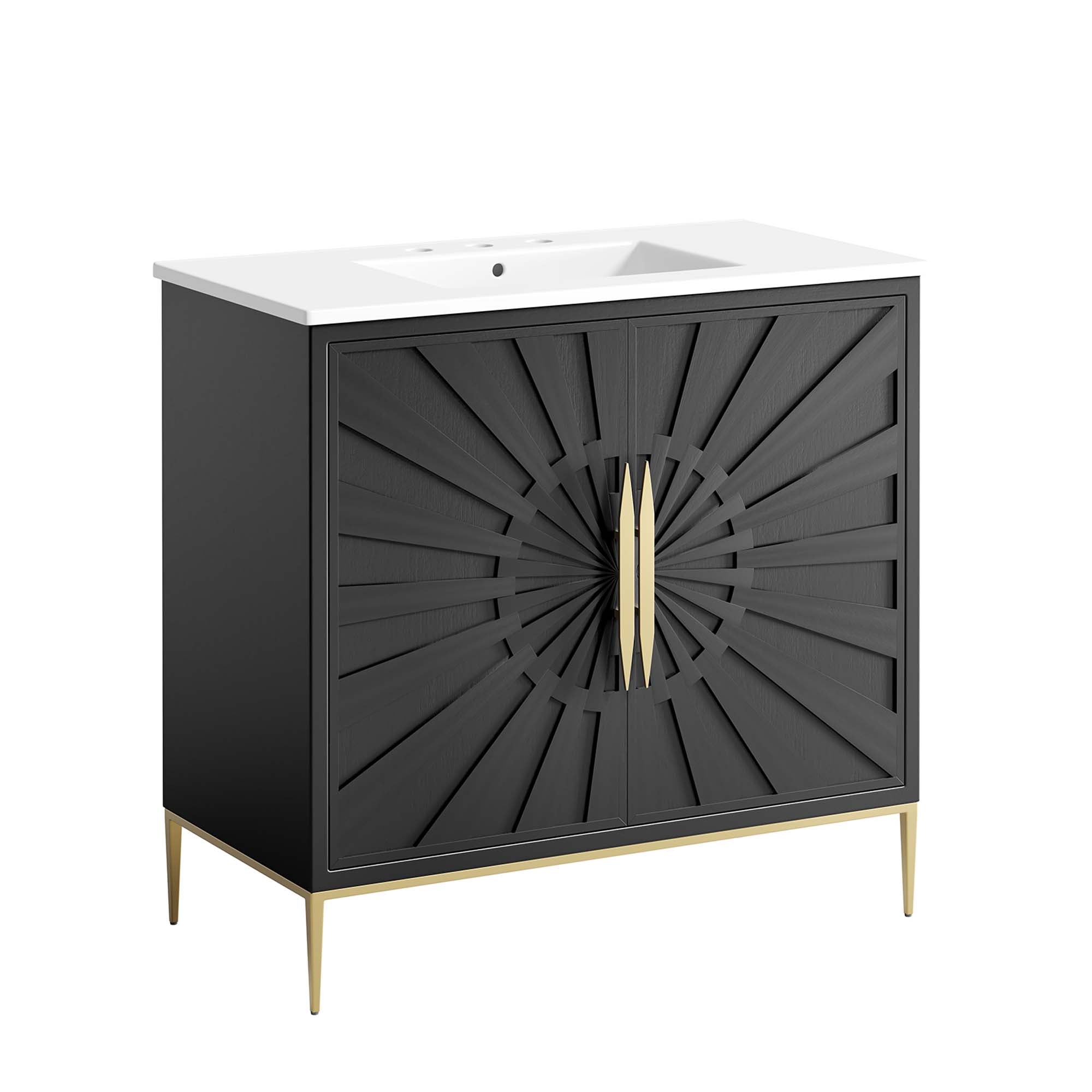 Awaken 36" Bathroom Vanity, White Black