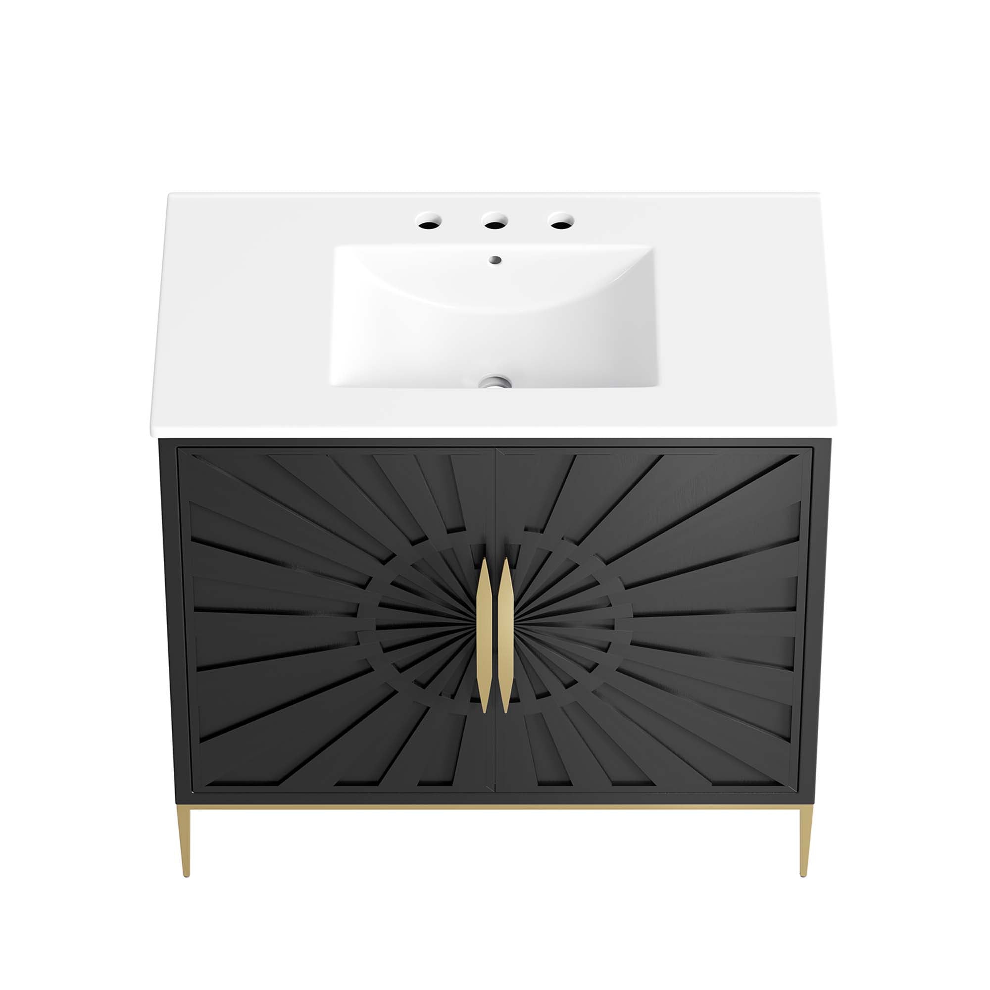 Awaken 36" Bathroom Vanity, White Black