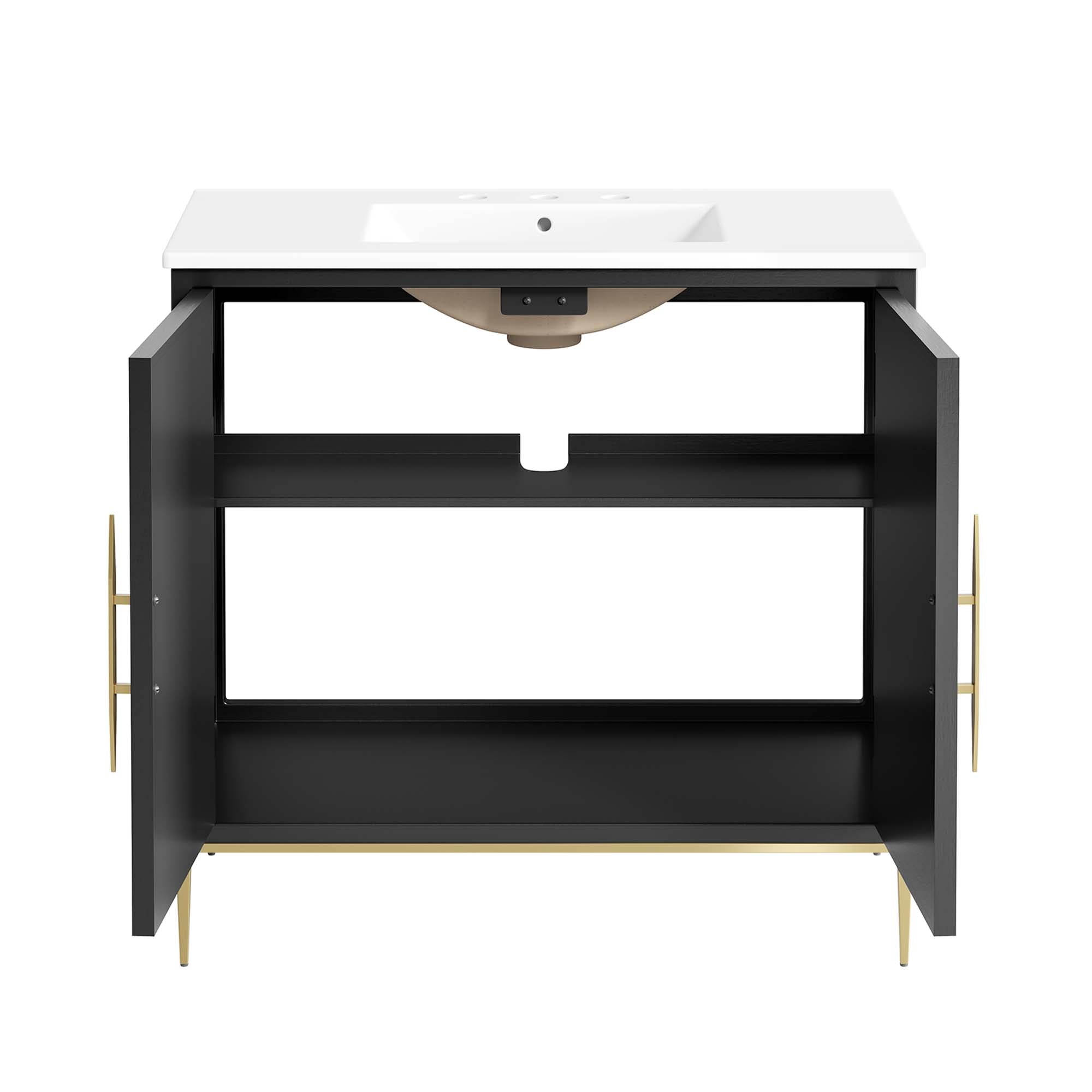 Awaken 36" Bathroom Vanity, White Black