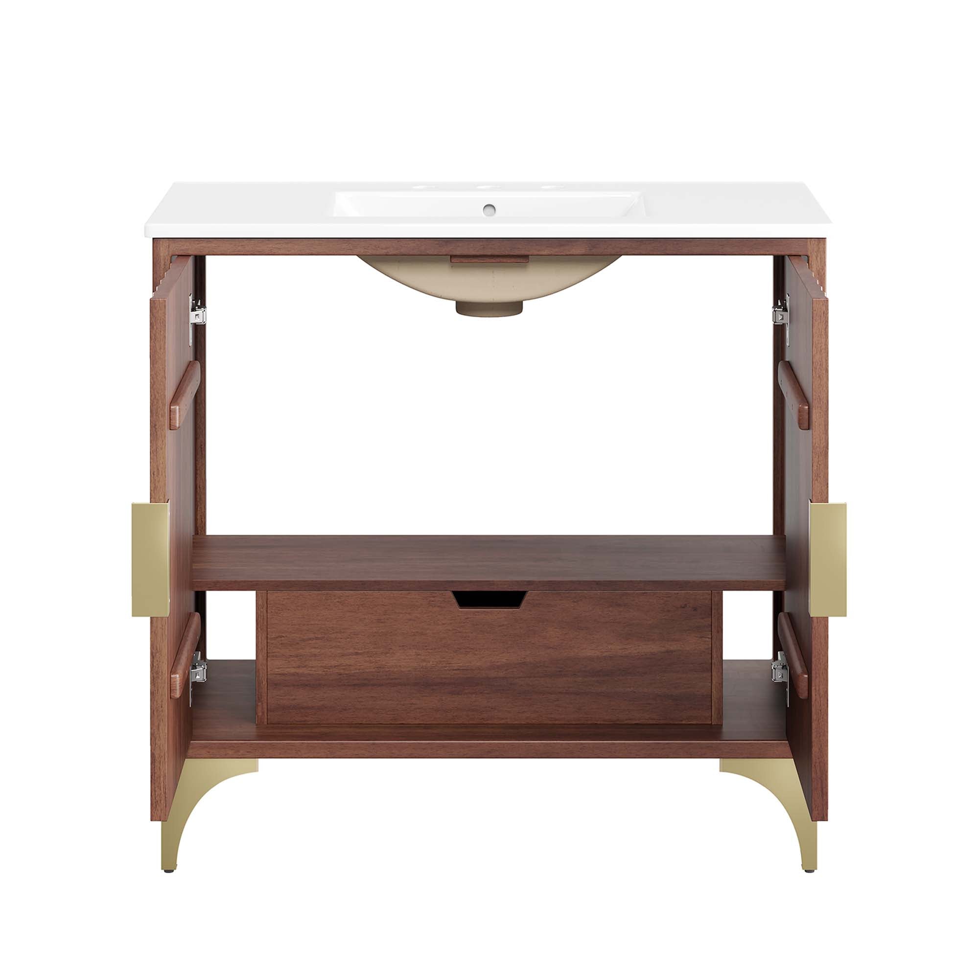 Daylight 36" Bathroom Vanity, White Walnut