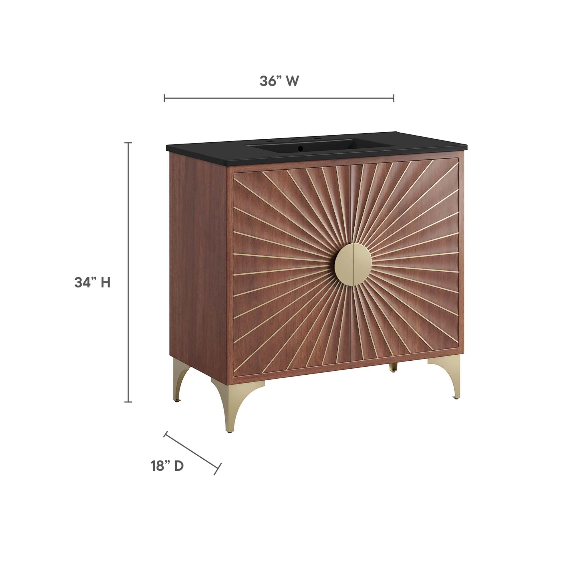 Daylight 36" Bathroom Vanity, Black Walnut