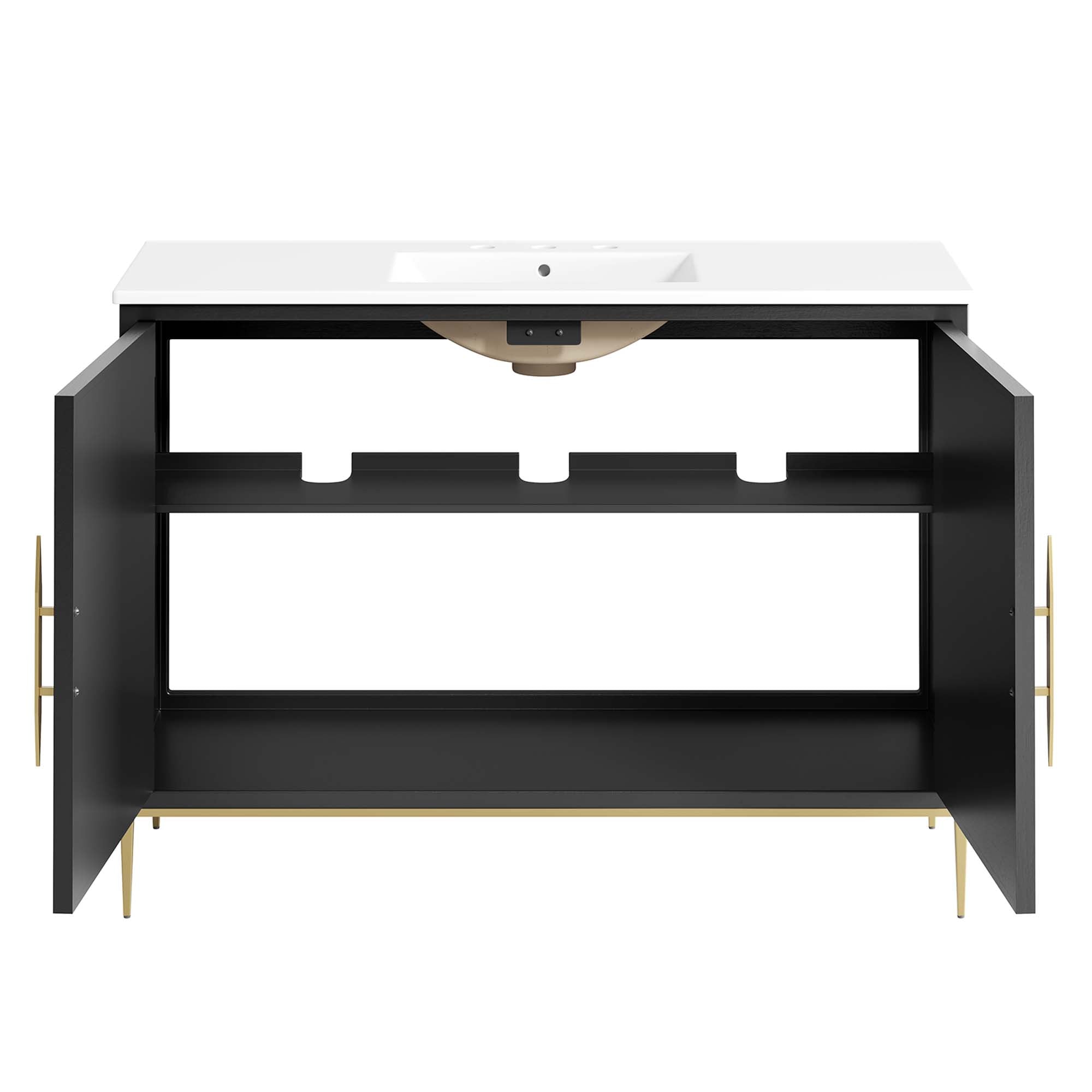 Awaken 48" Bathroom Vanity, White Black