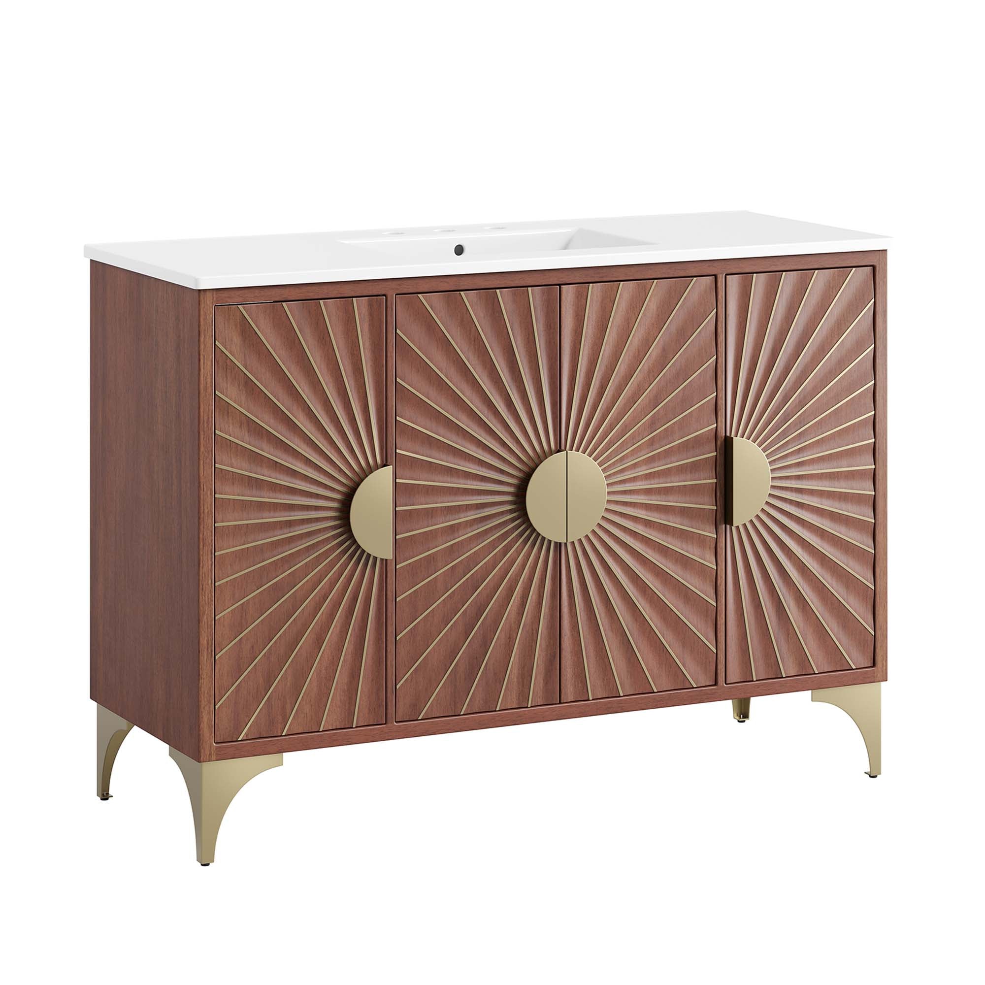 Daylight 48" Bathroom Vanity, White Walnut