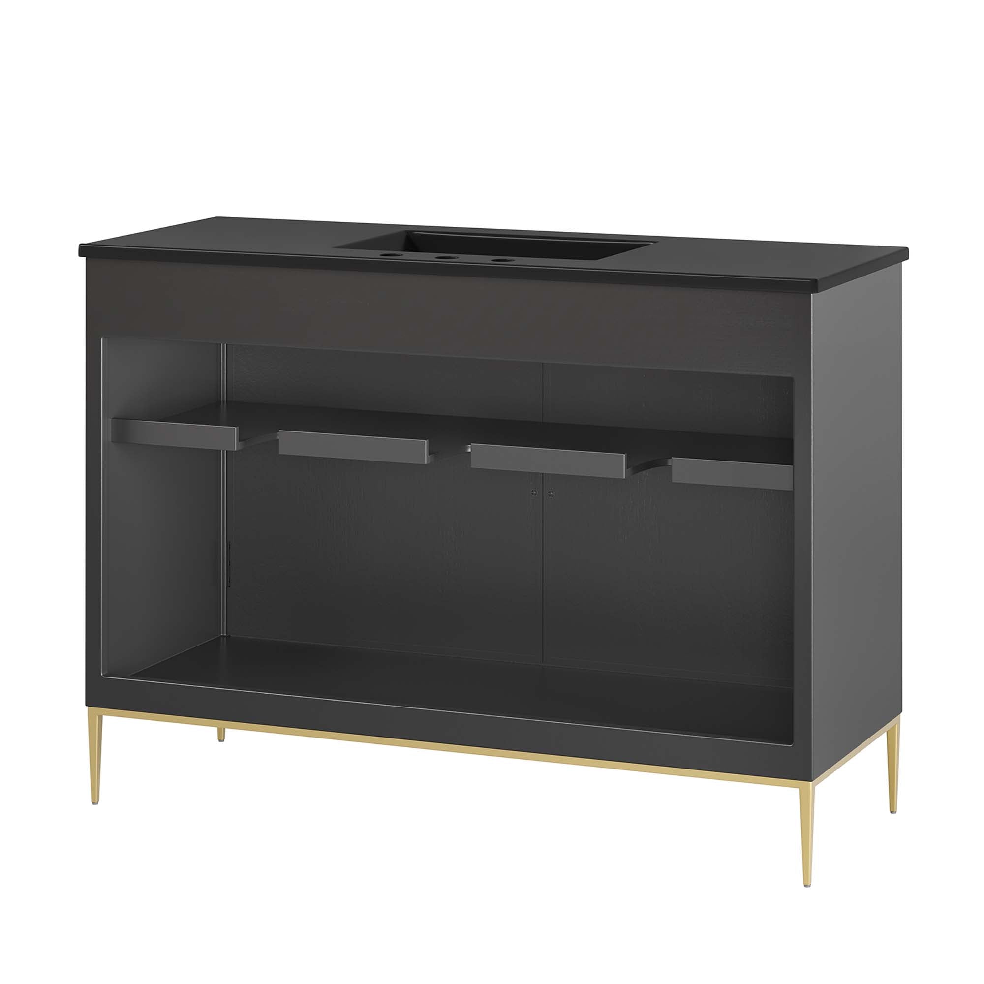 Awaken 48" Bathroom Vanity, Black Black