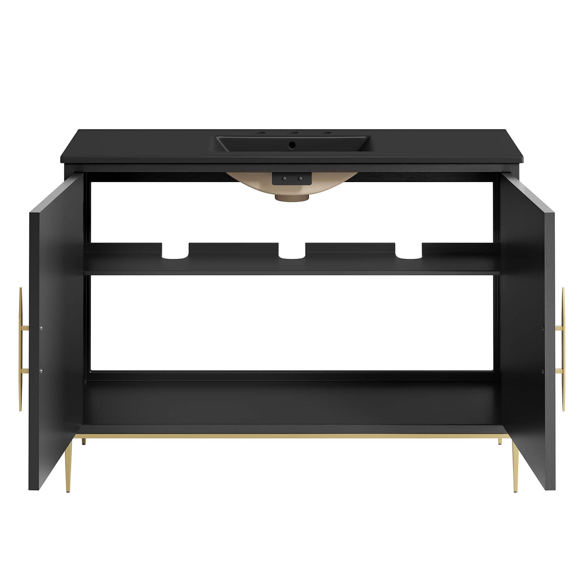 Awaken 48" Bathroom Vanity, Black Black