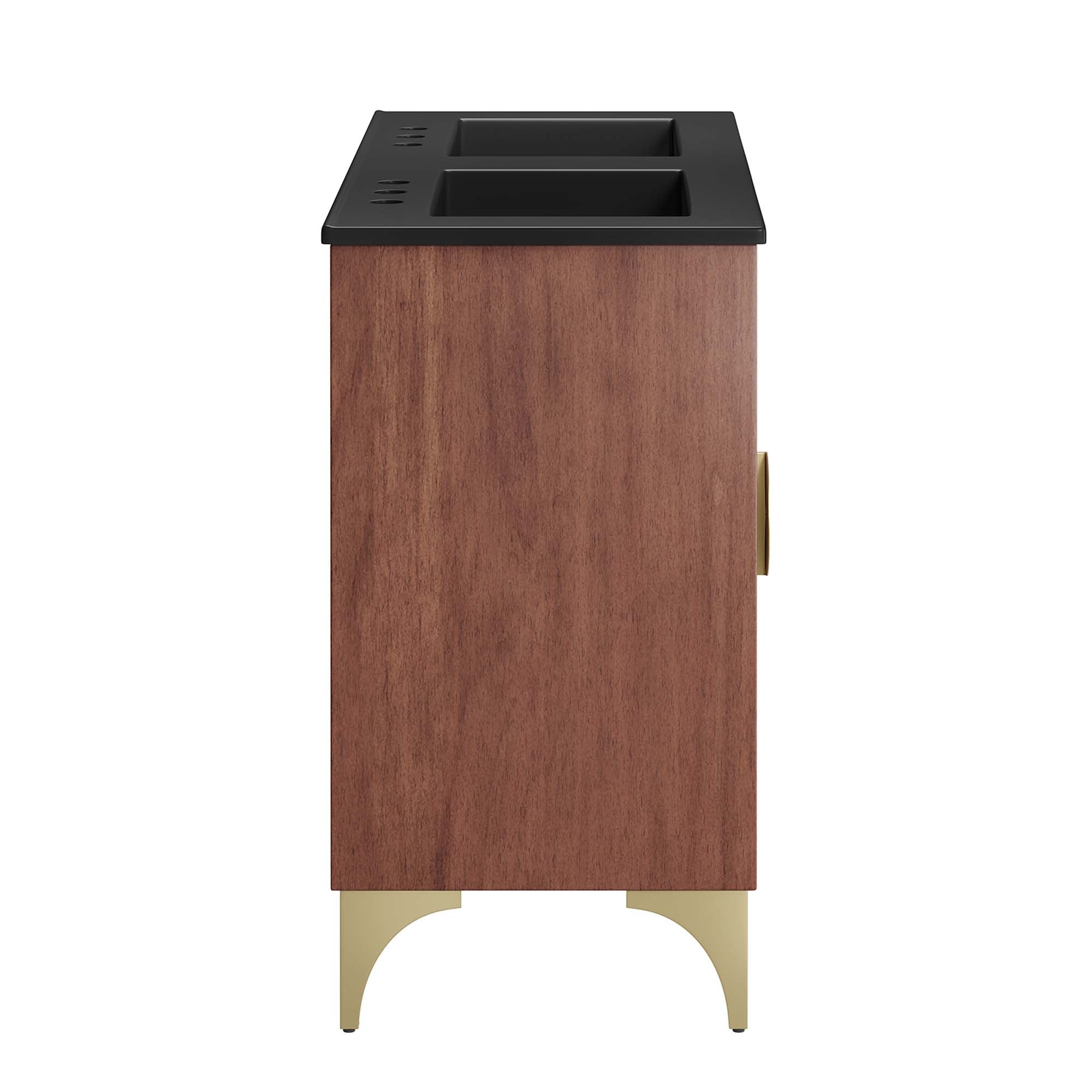 Daylight 48" Double Sink Bathroom Vanity, Black Walnut