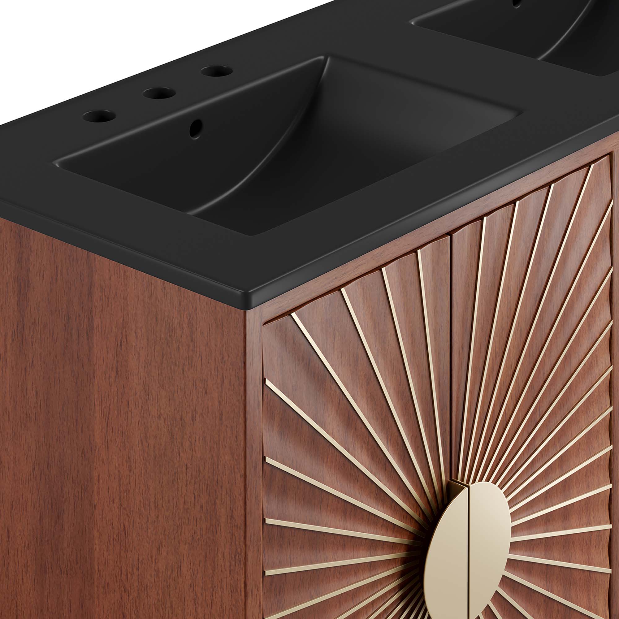Daylight 48" Double Sink Bathroom Vanity, Black Walnut