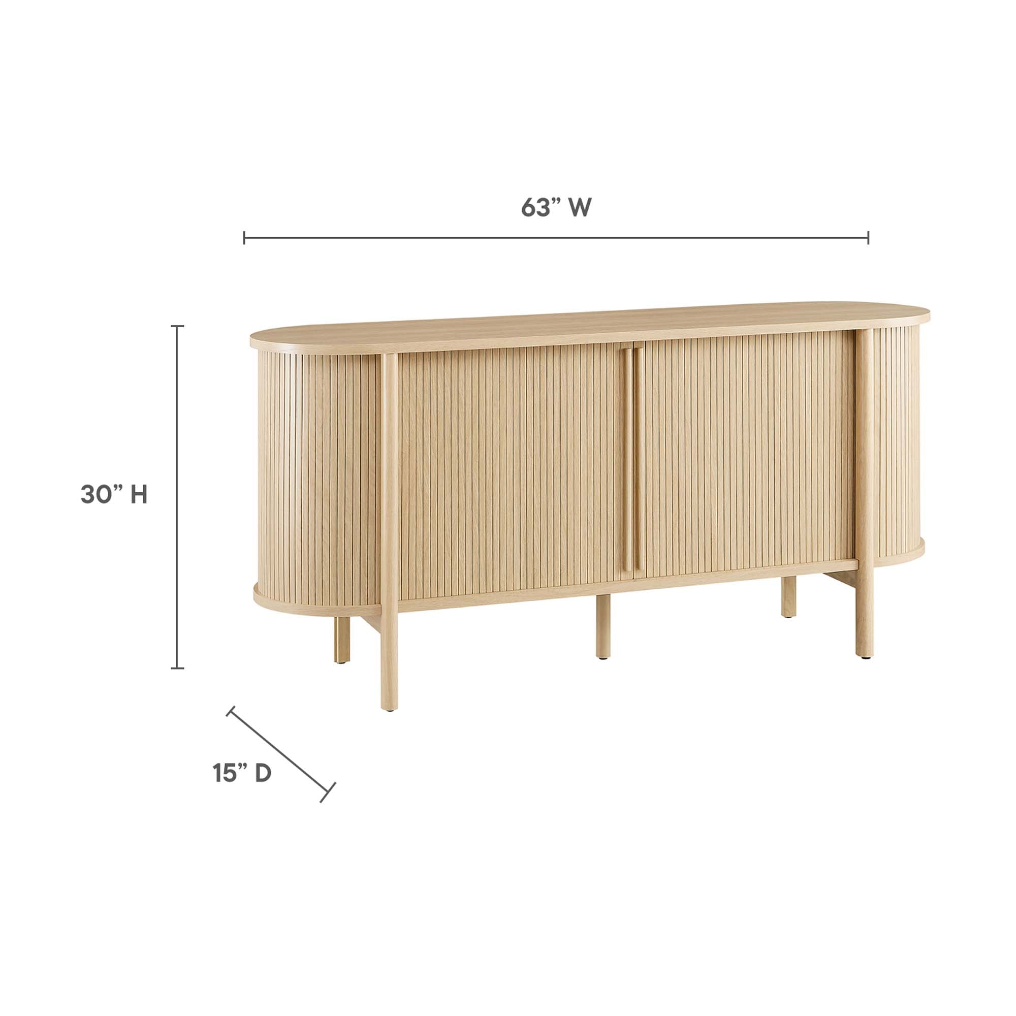 Cadence 63" Curved Sideboard, Oak