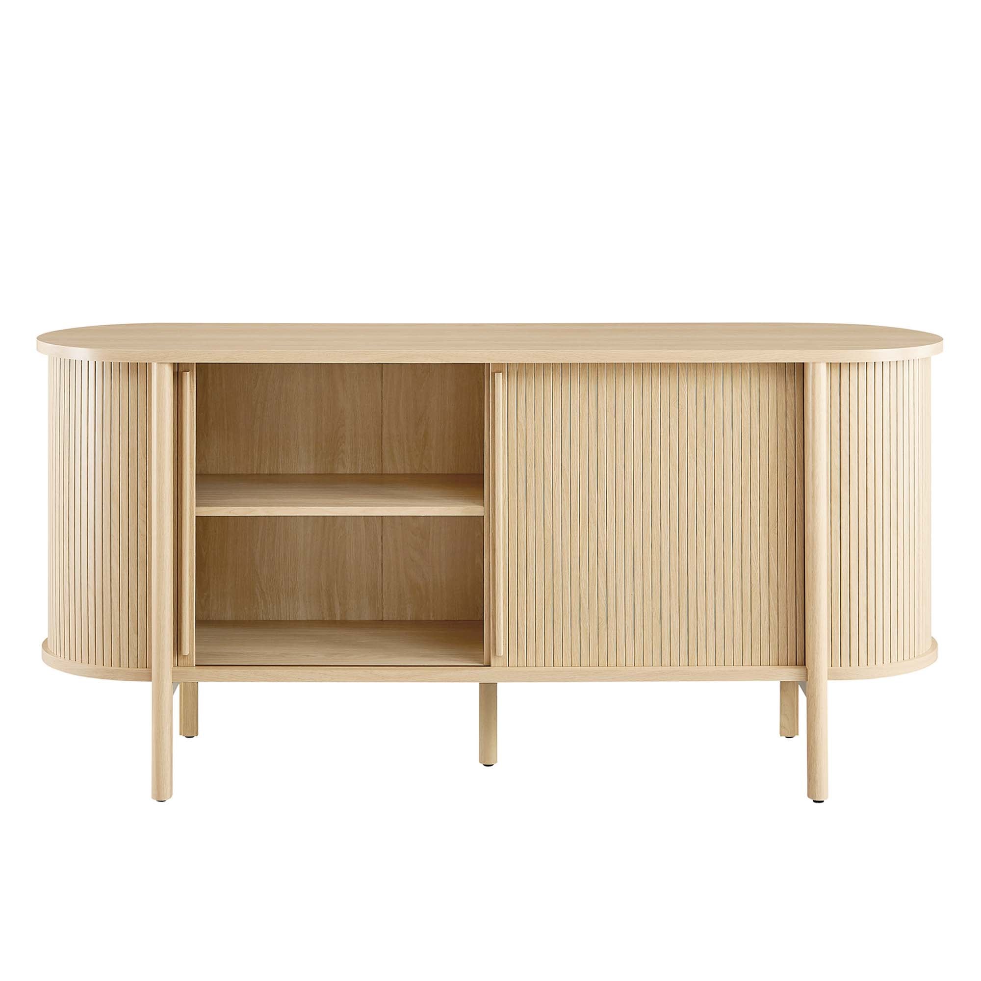 Cadence 63" Curved Sideboard, Oak