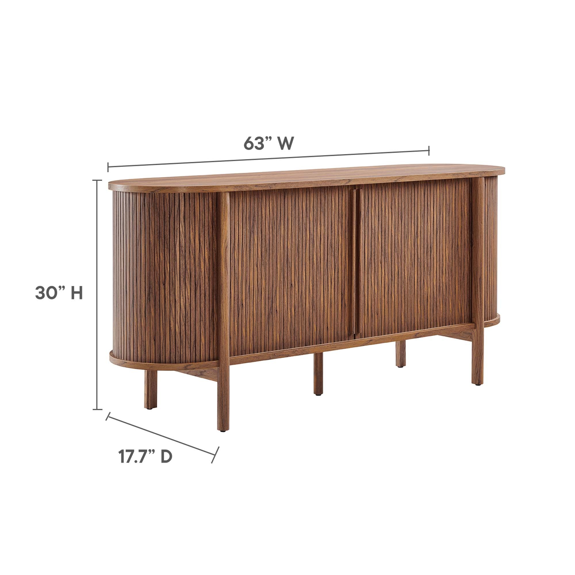 Cadence 63" Curved Sideboard, Walnut