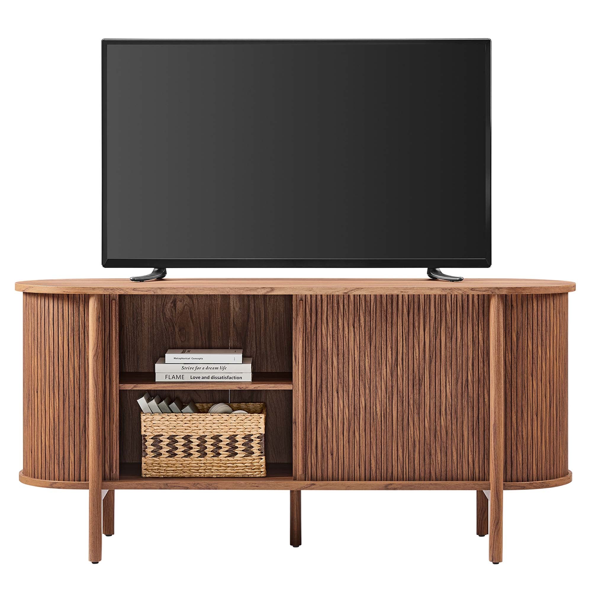 Cadence 63" Curved Sideboard, Walnut