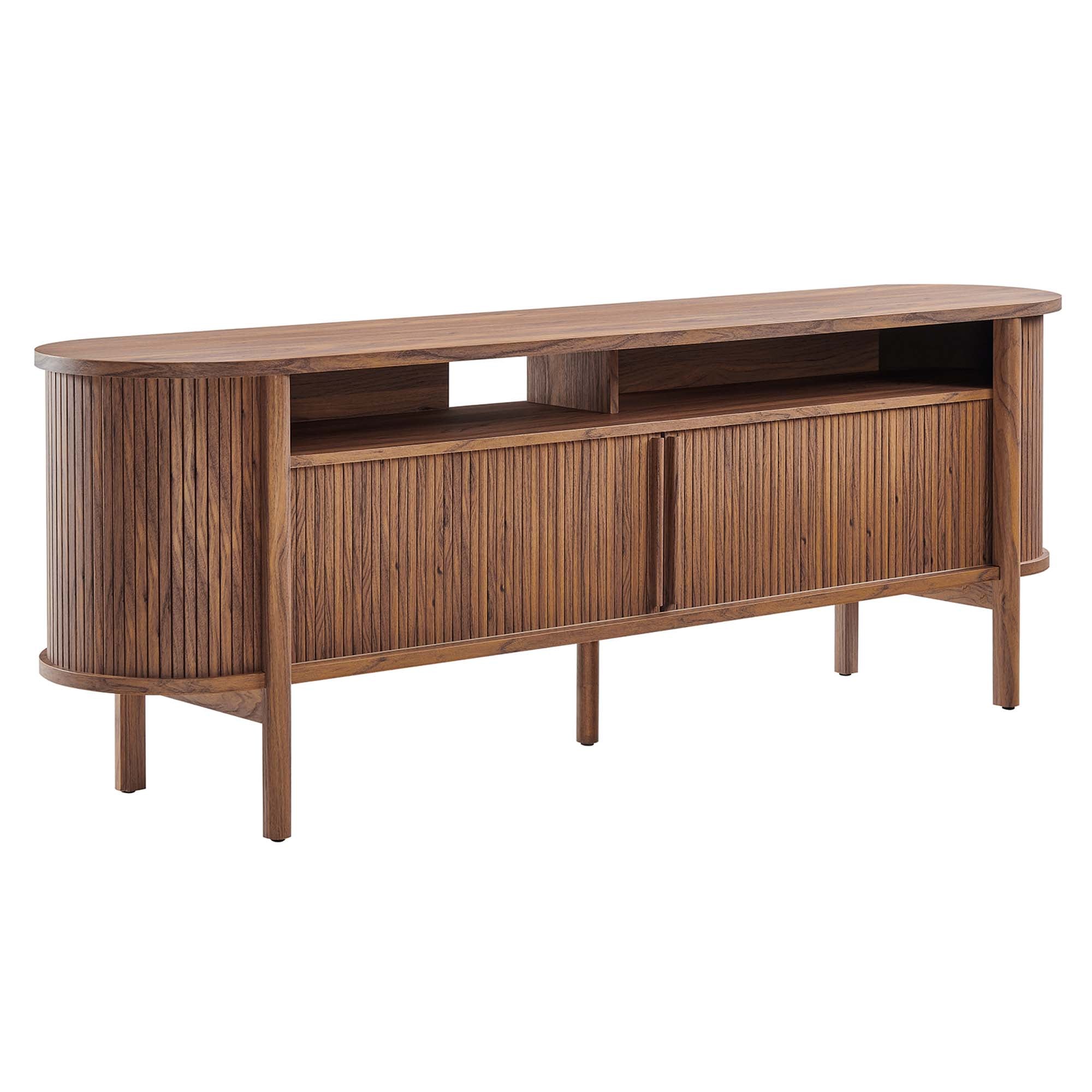 Cadence 71" Curved TV Stand, Walnut