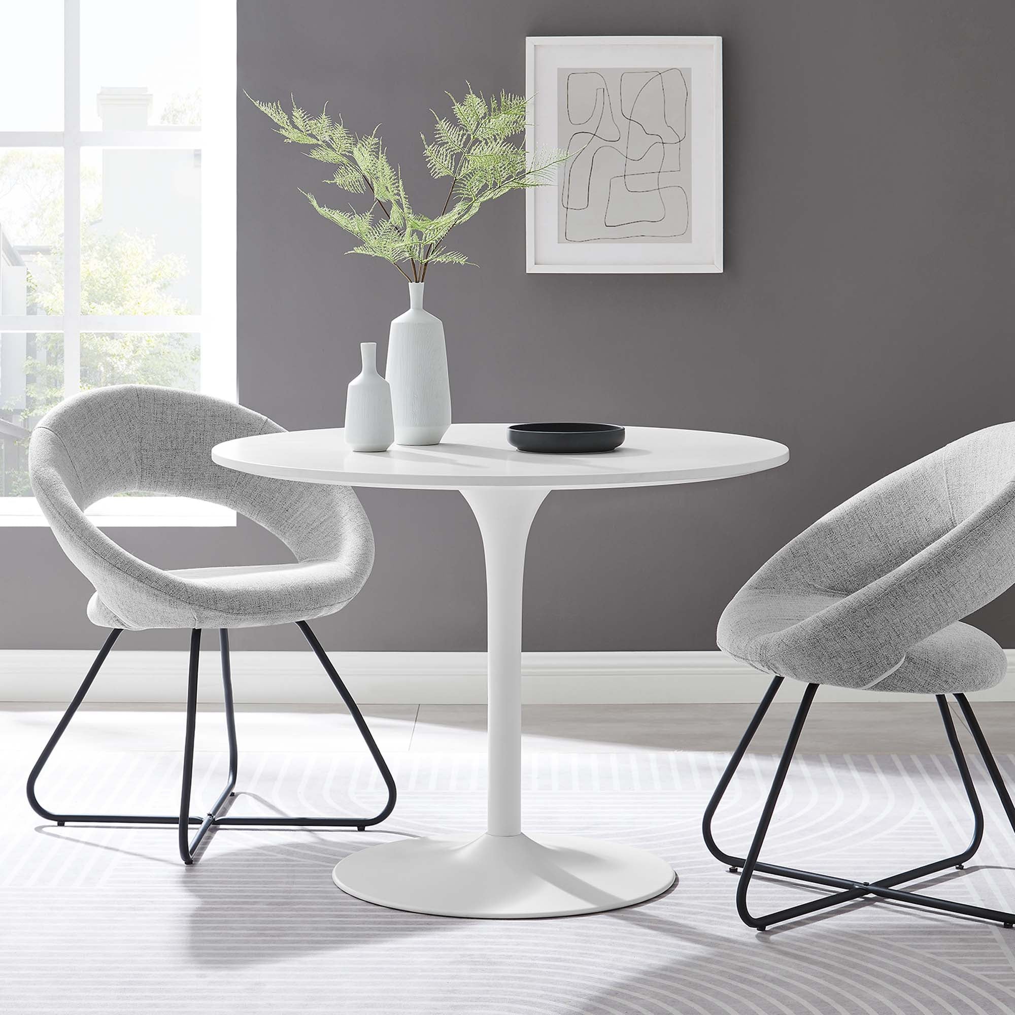 Pursuit 40" Dining Table, White White
