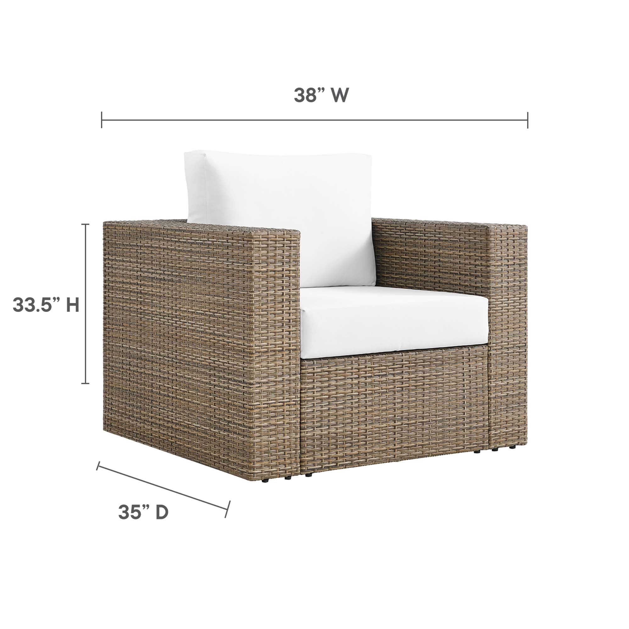 Convene Outdoor Patio Armchair, Cappuccino White