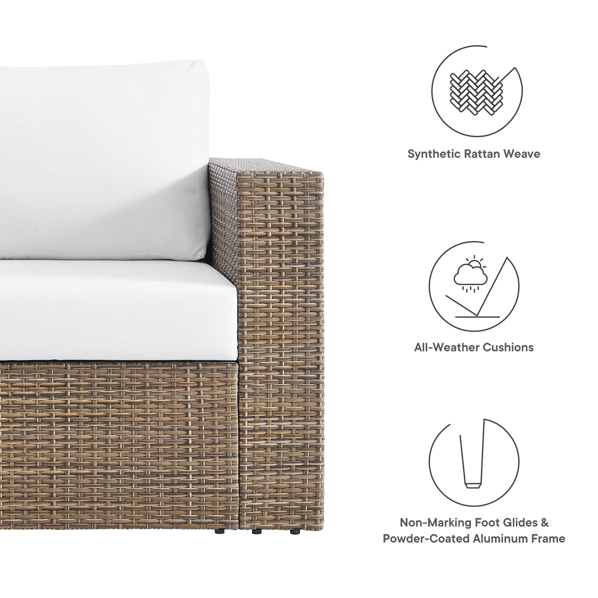 Convene Outdoor Patio Armchair, Cappuccino White