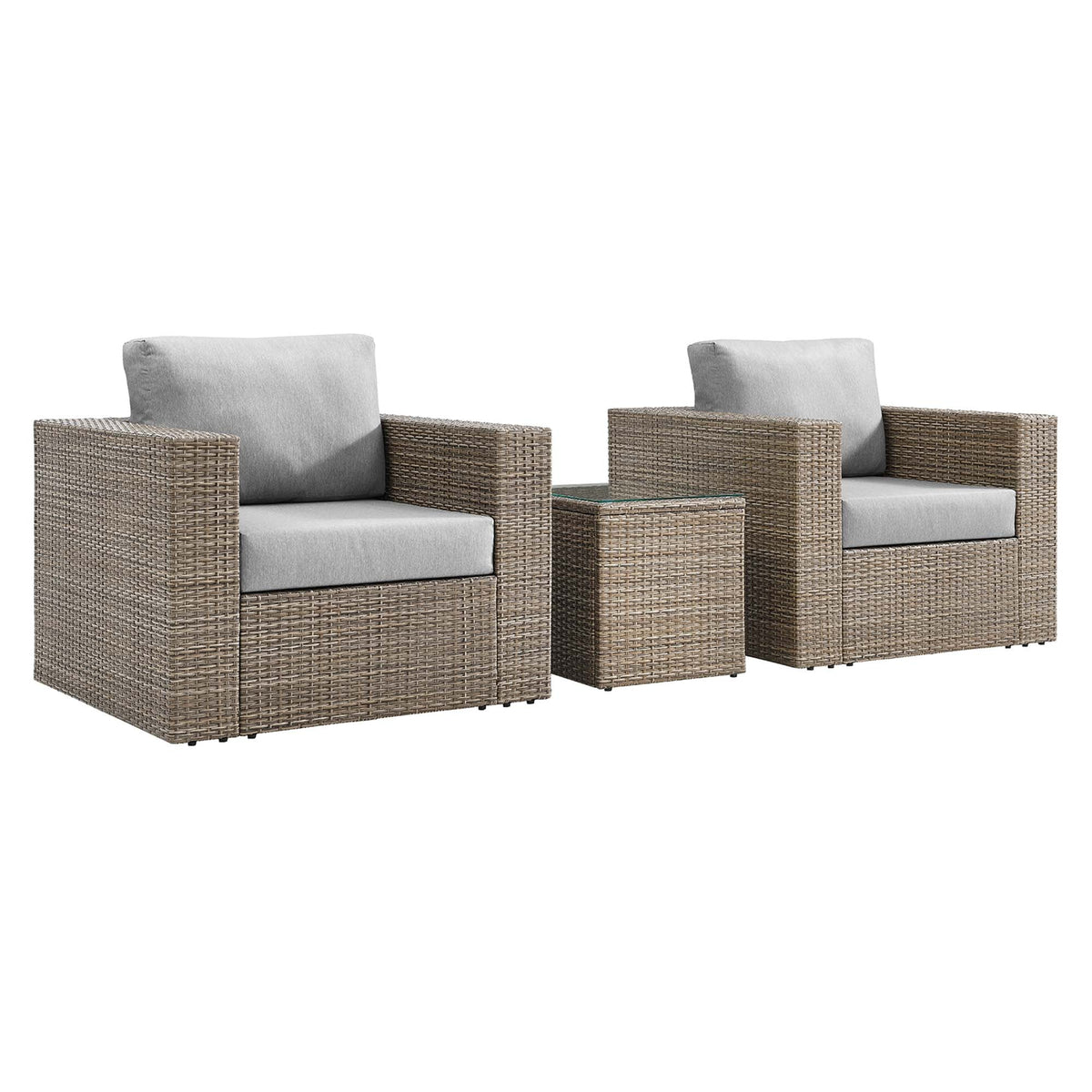 Convene 3-Piece Outdoor Patio Furniture Set, Cappuccino Gray