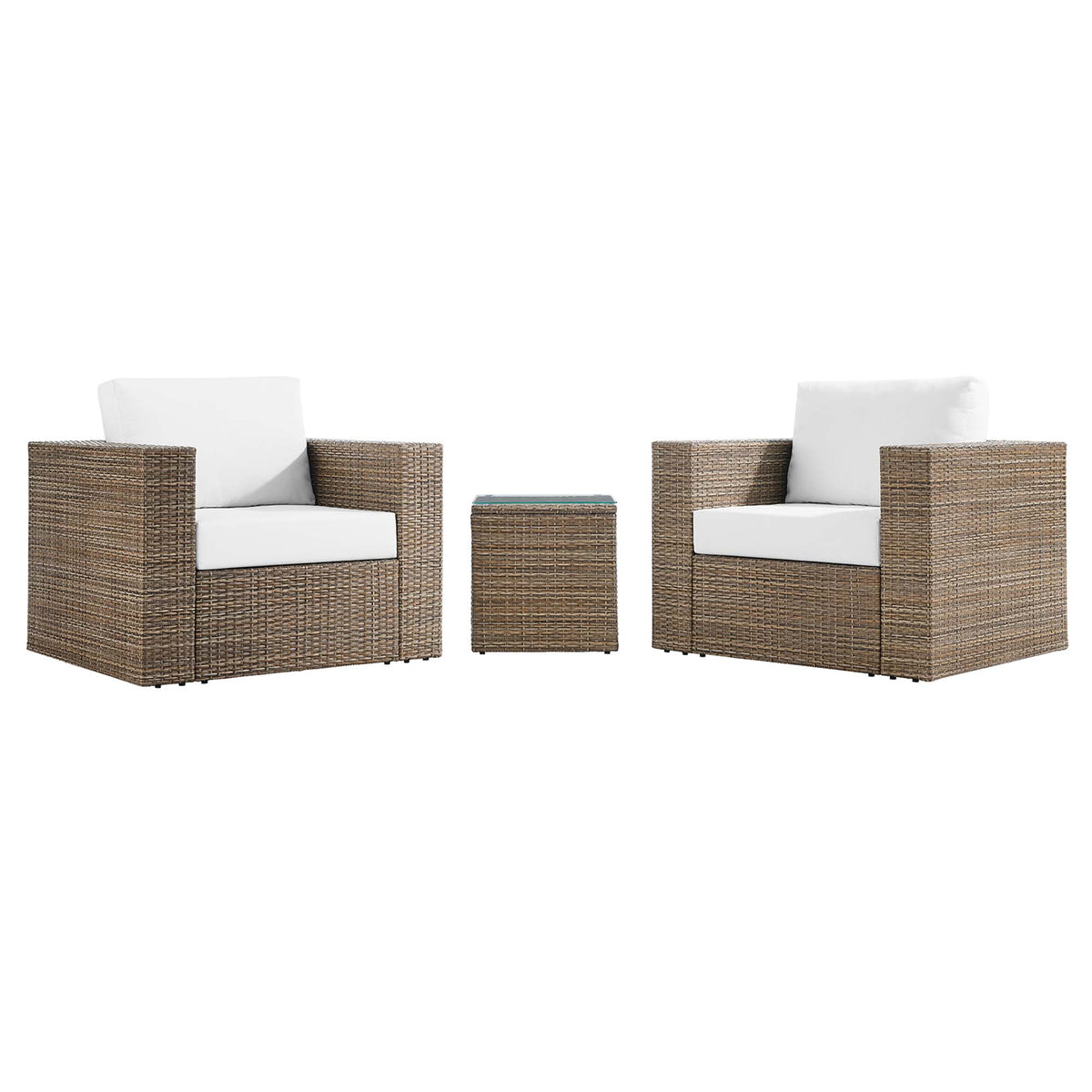 Convene 3-Piece Outdoor Patio Furniture Set, Cappuccino White