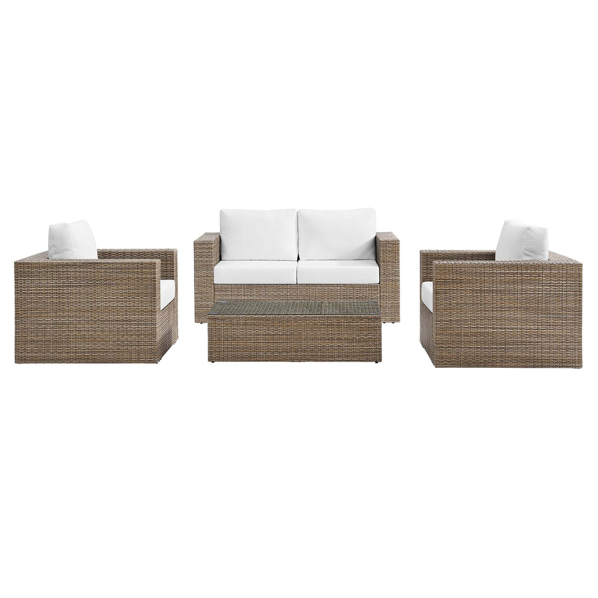 Convene 4-Piece Outdoor Patio Furniture Set, Cappuccino White
