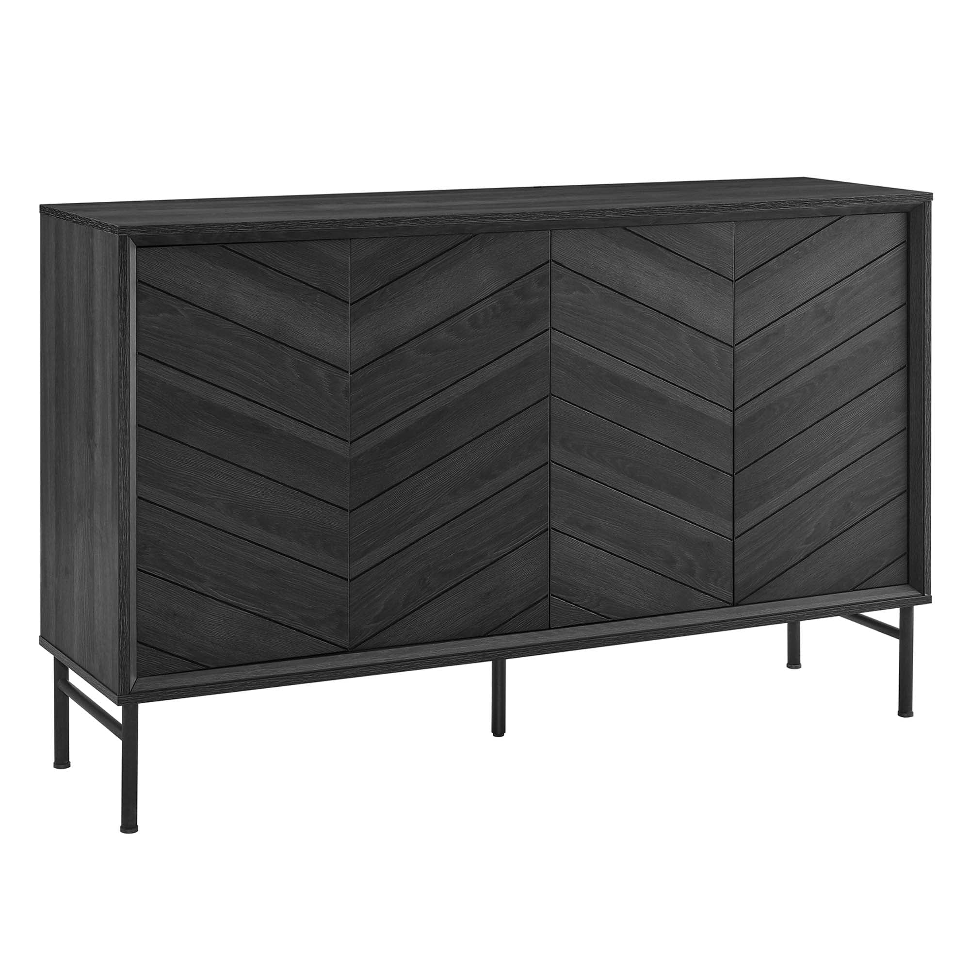 Harper Chevron Sideboard, Black
