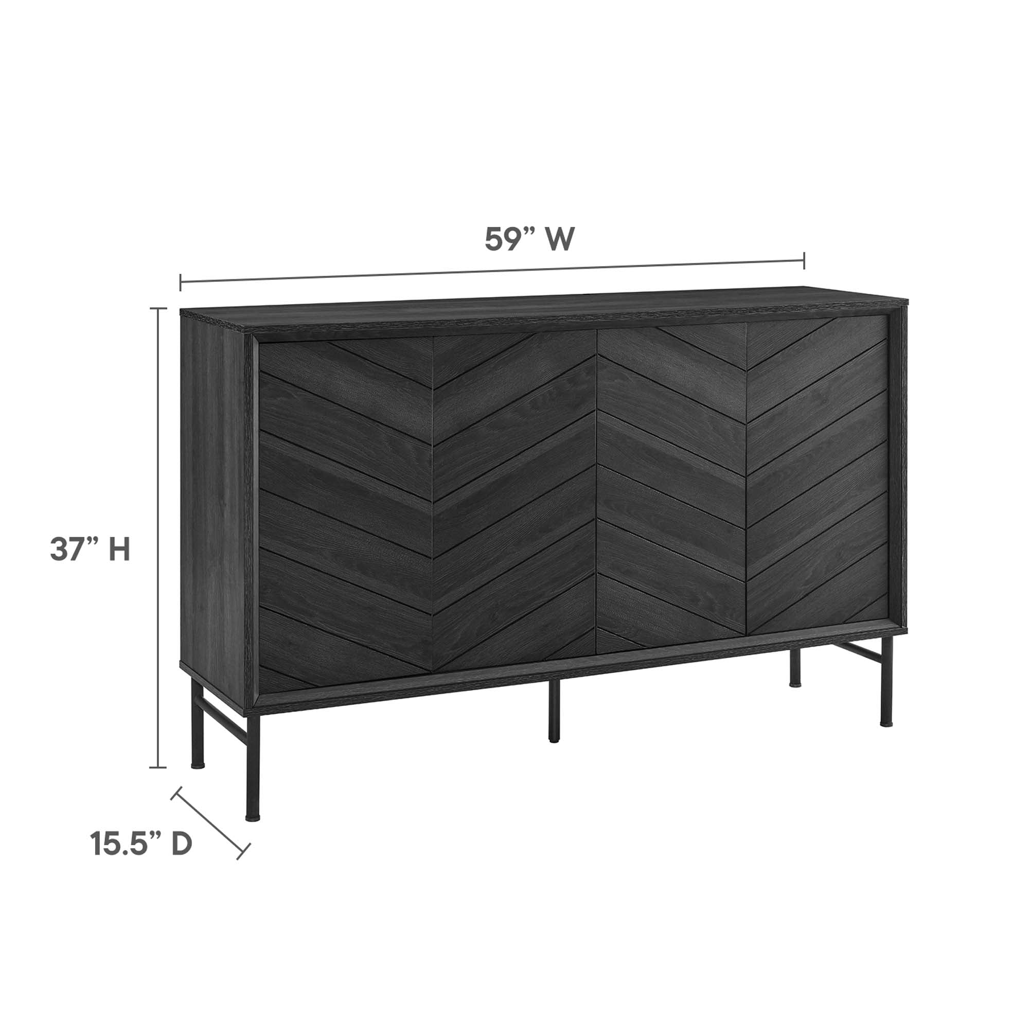 Harper Chevron Sideboard, Black