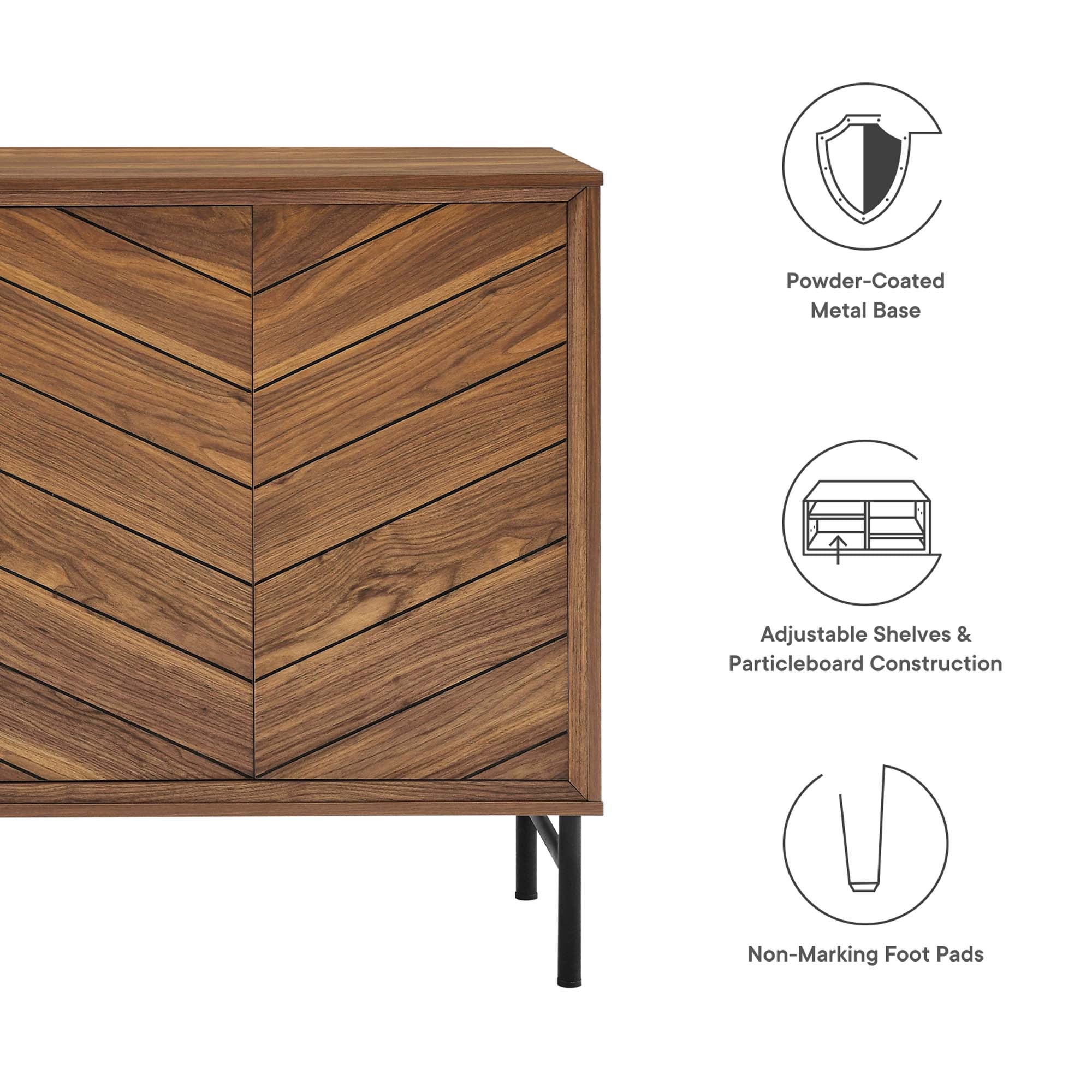Harper Chevron Sideboard, Walnut