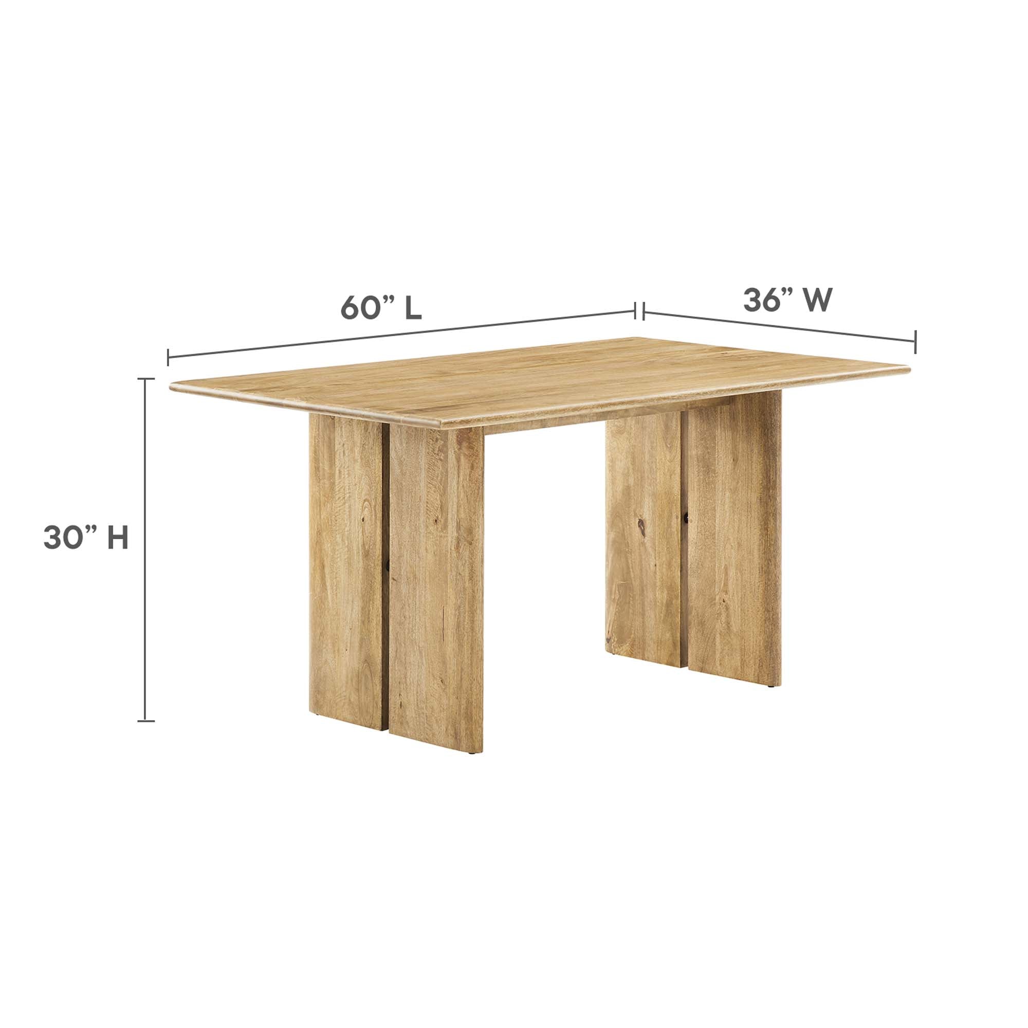 Amistad 60" Wood Dining Table, Oak