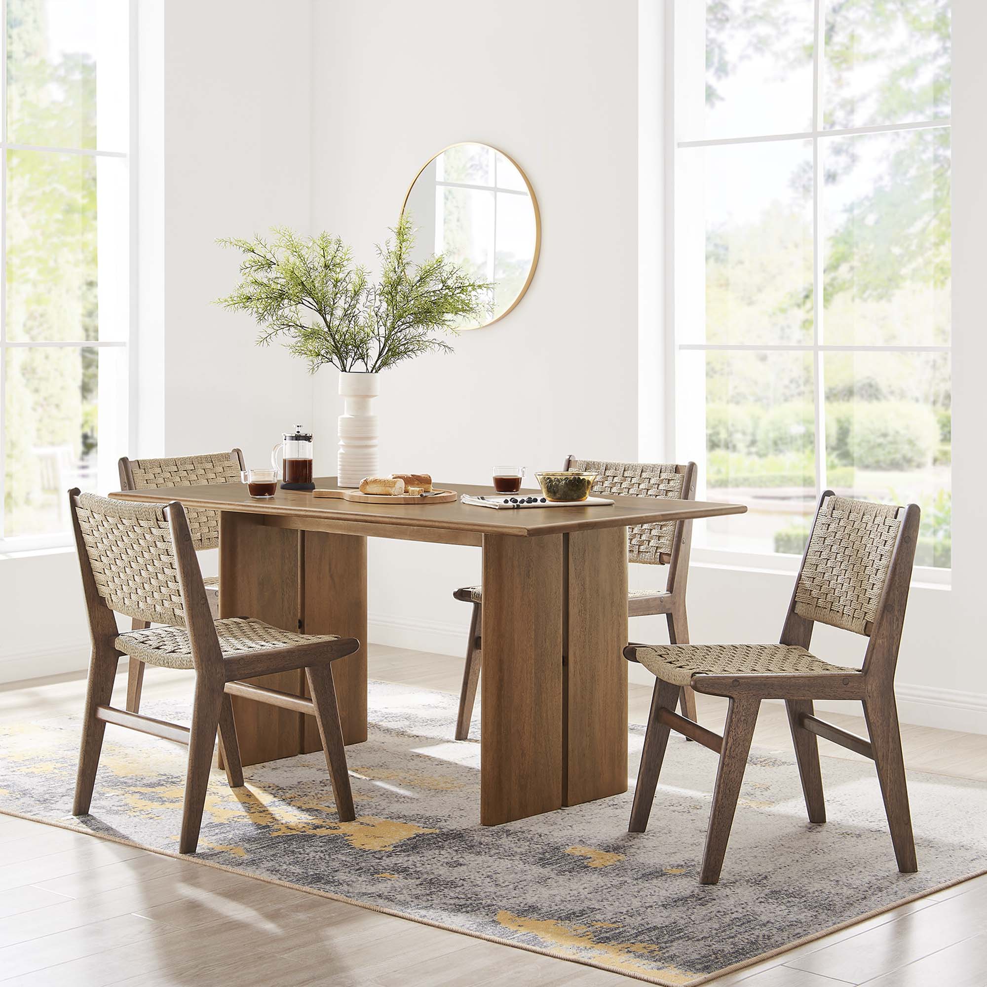 Amistad 60" Wood Dining Table, Walnut