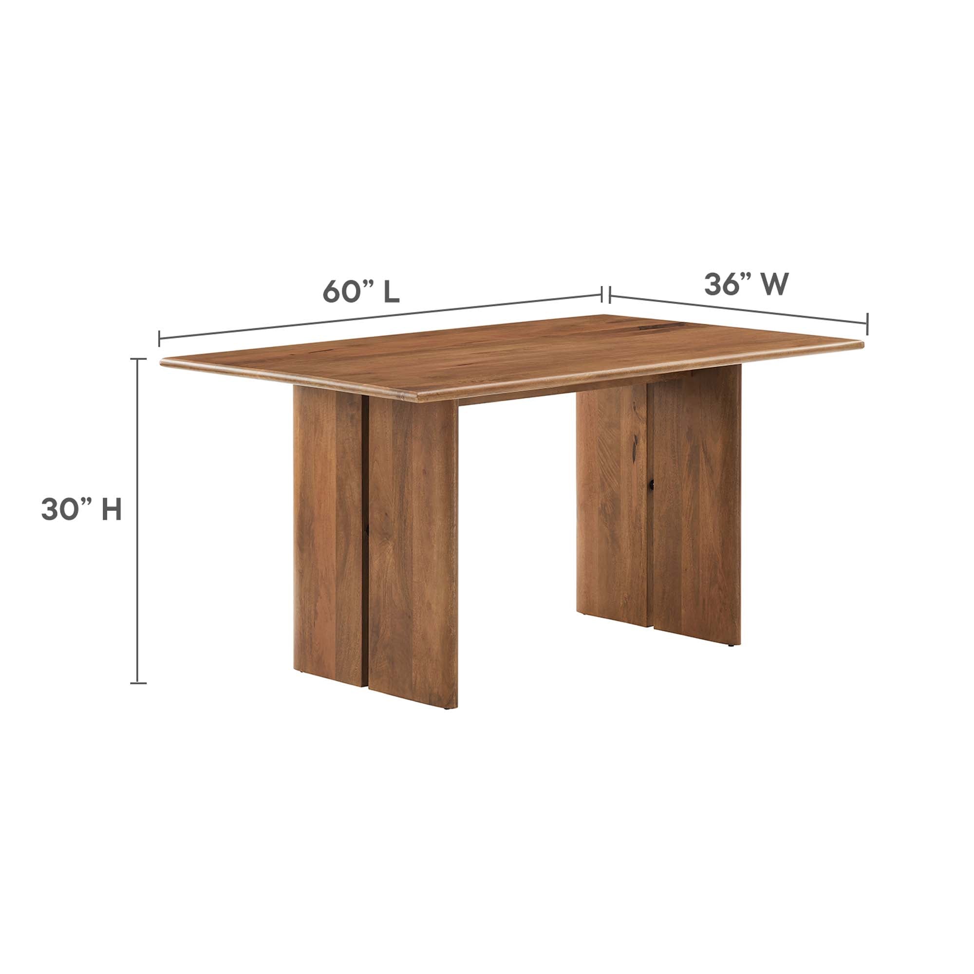 Amistad 60" Wood Dining Table, Walnut