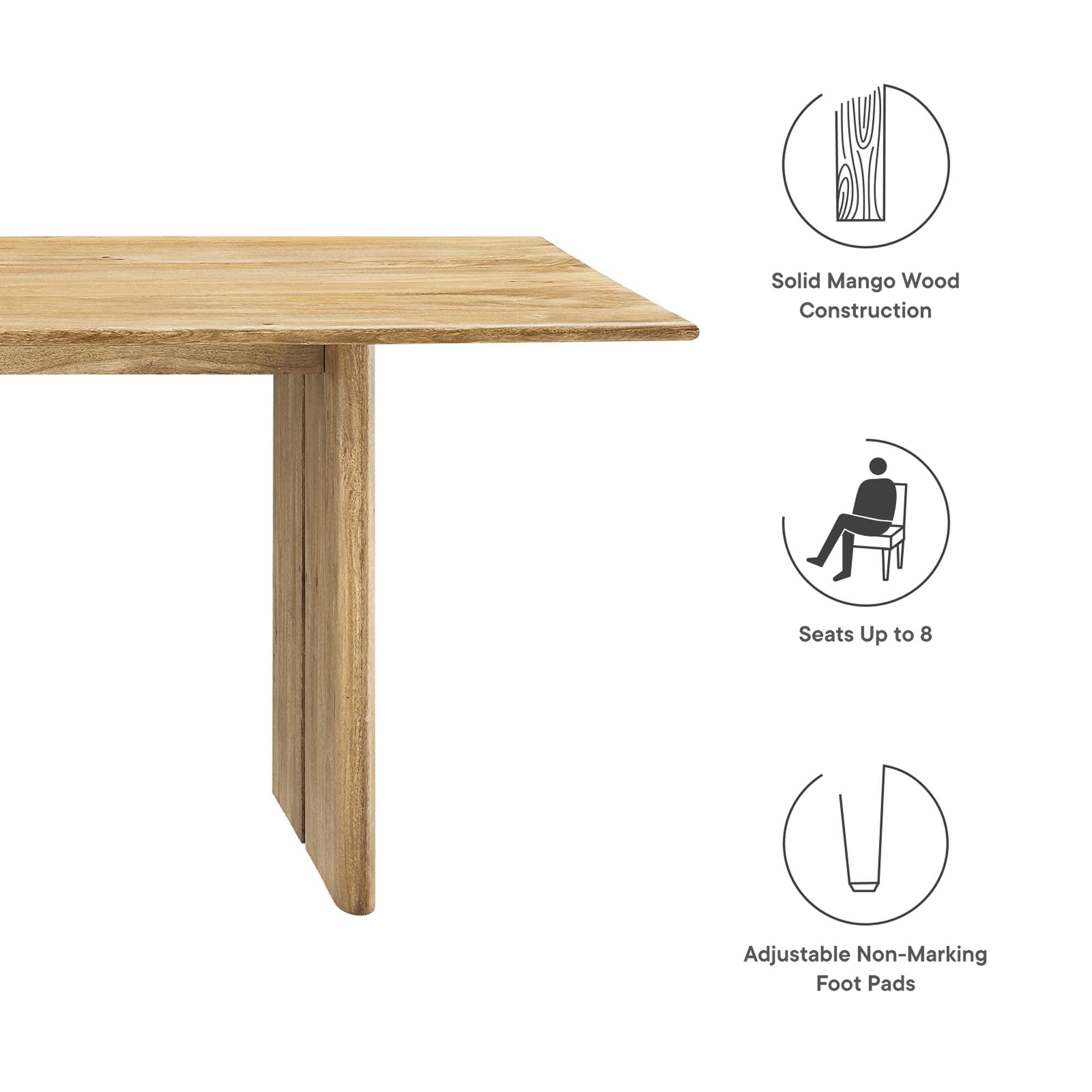 Amistad 86" Wood Dining Table, Oak