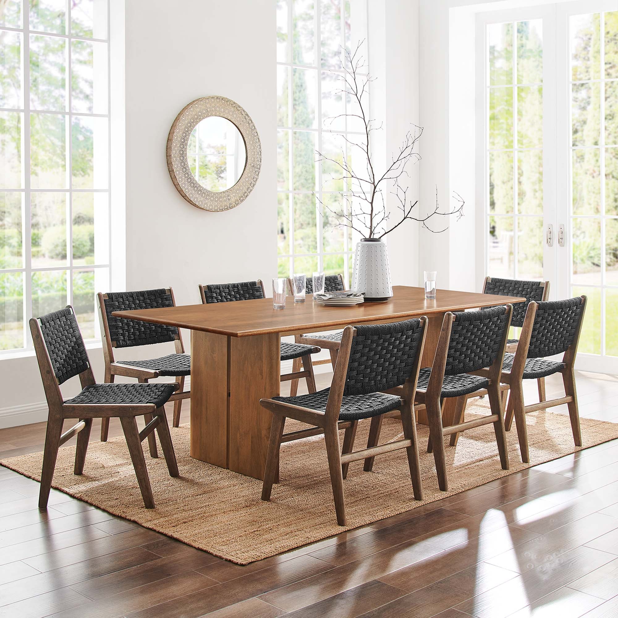 Amistad 86" Wood Dining Table, Walnut