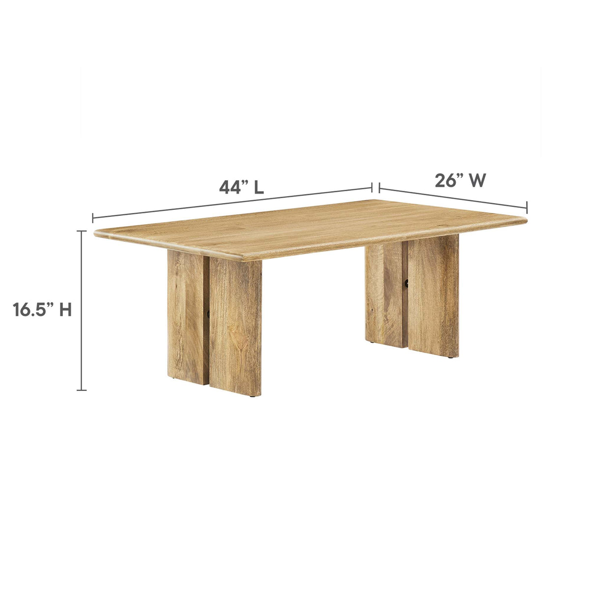 Amistad Wood Coffee Table, Oak