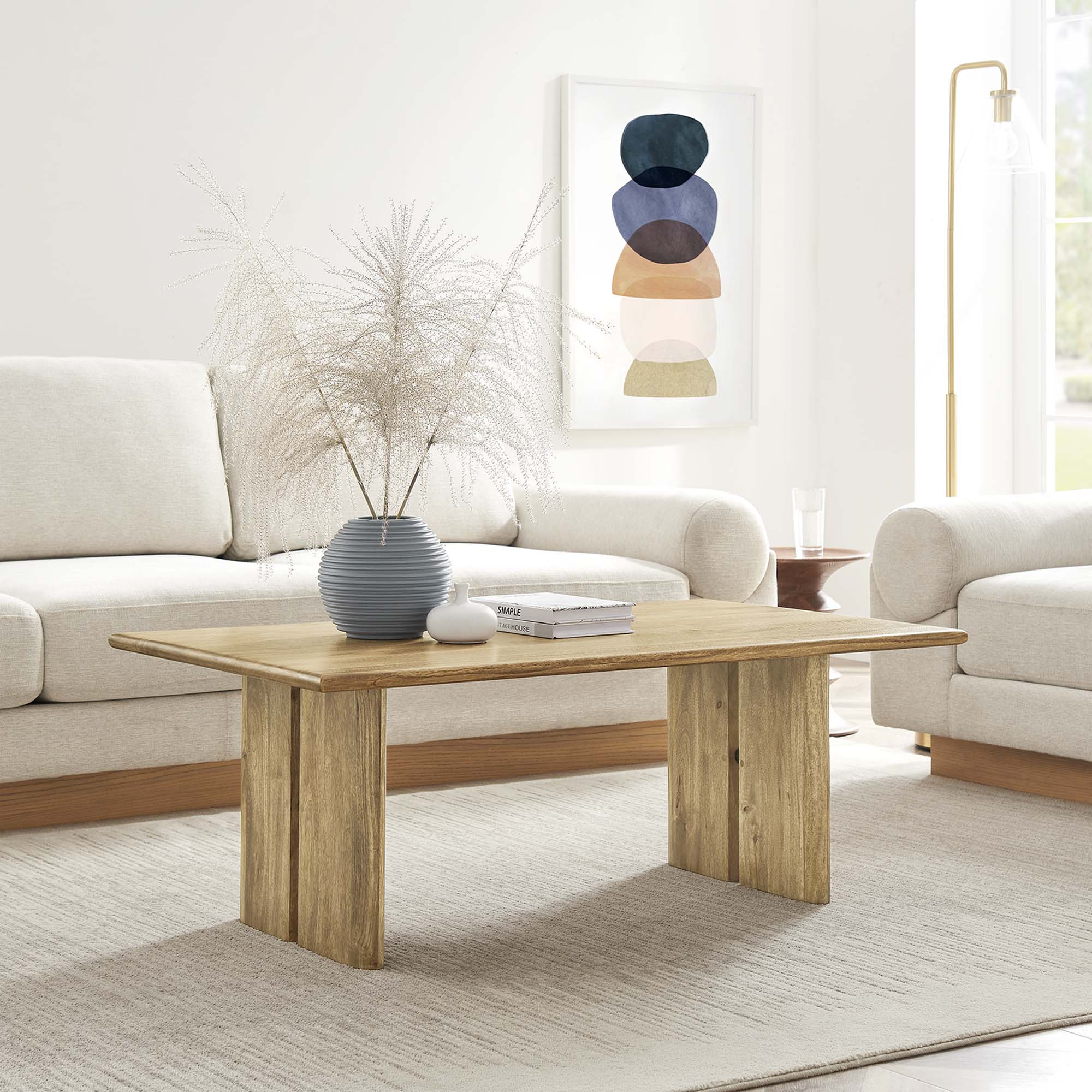 Amistad Wood Coffee Table, Oak