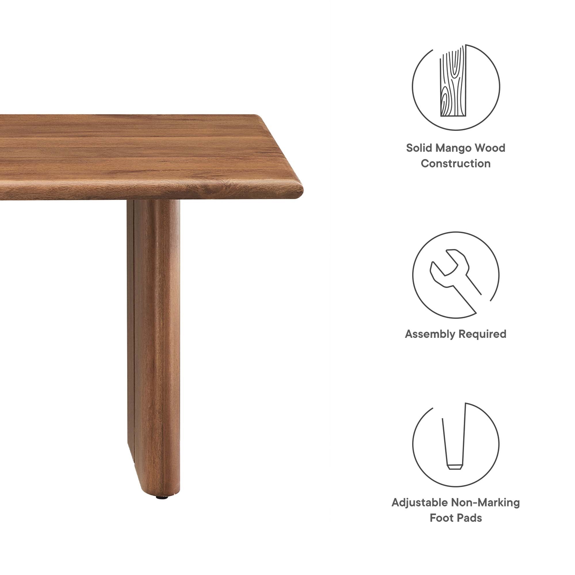 Amistad Wood Coffee Table, Walnut