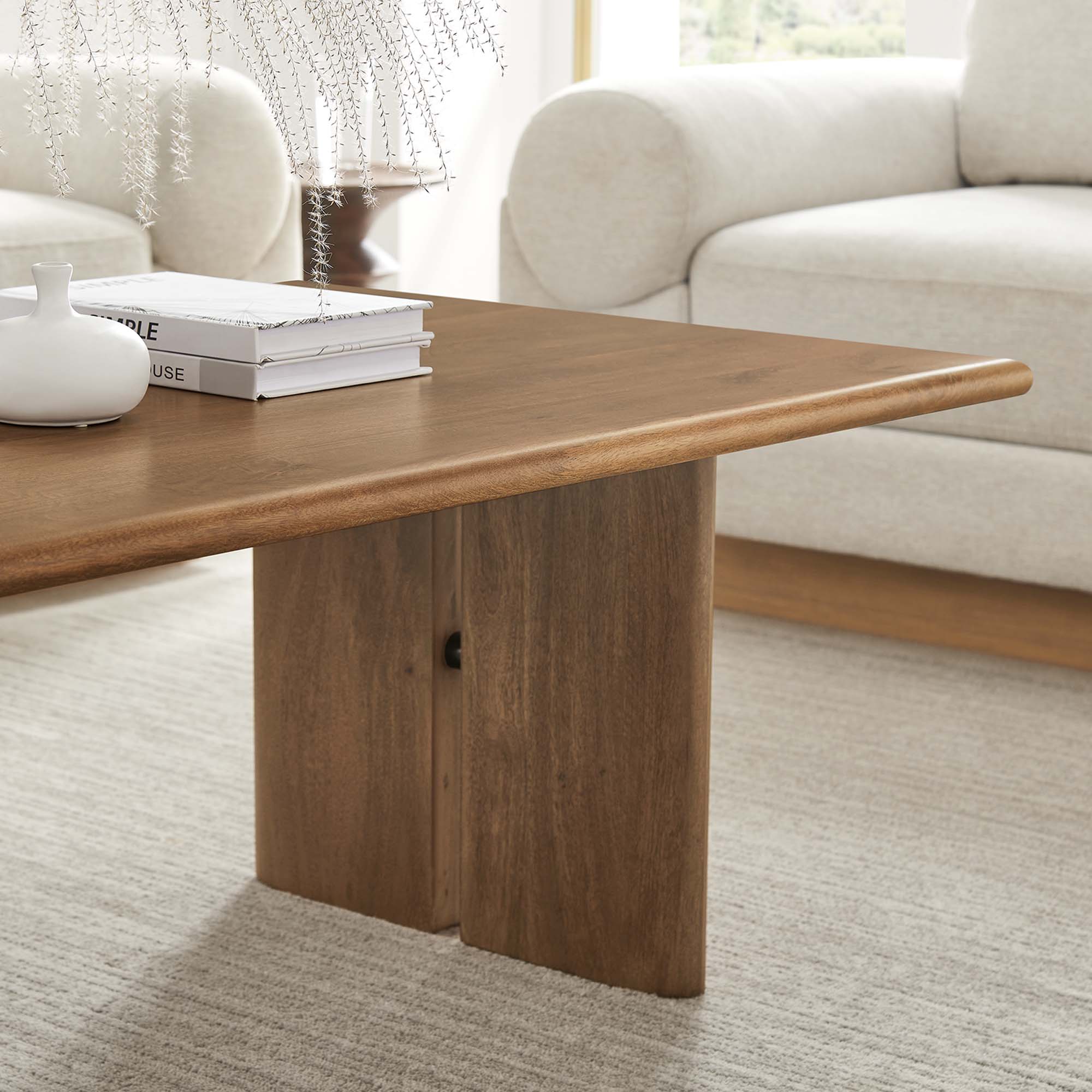Amistad Wood Coffee Table, Walnut