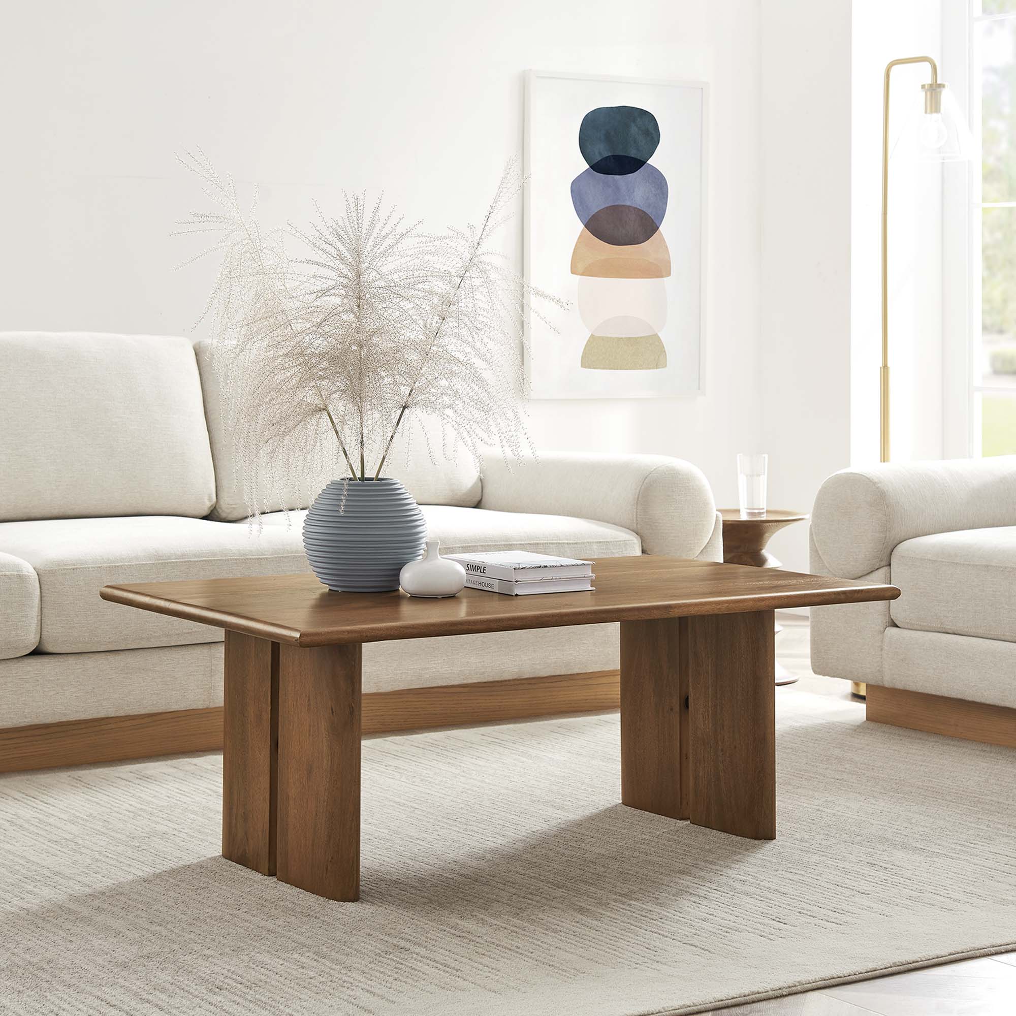 Amistad Wood Coffee Table, Walnut