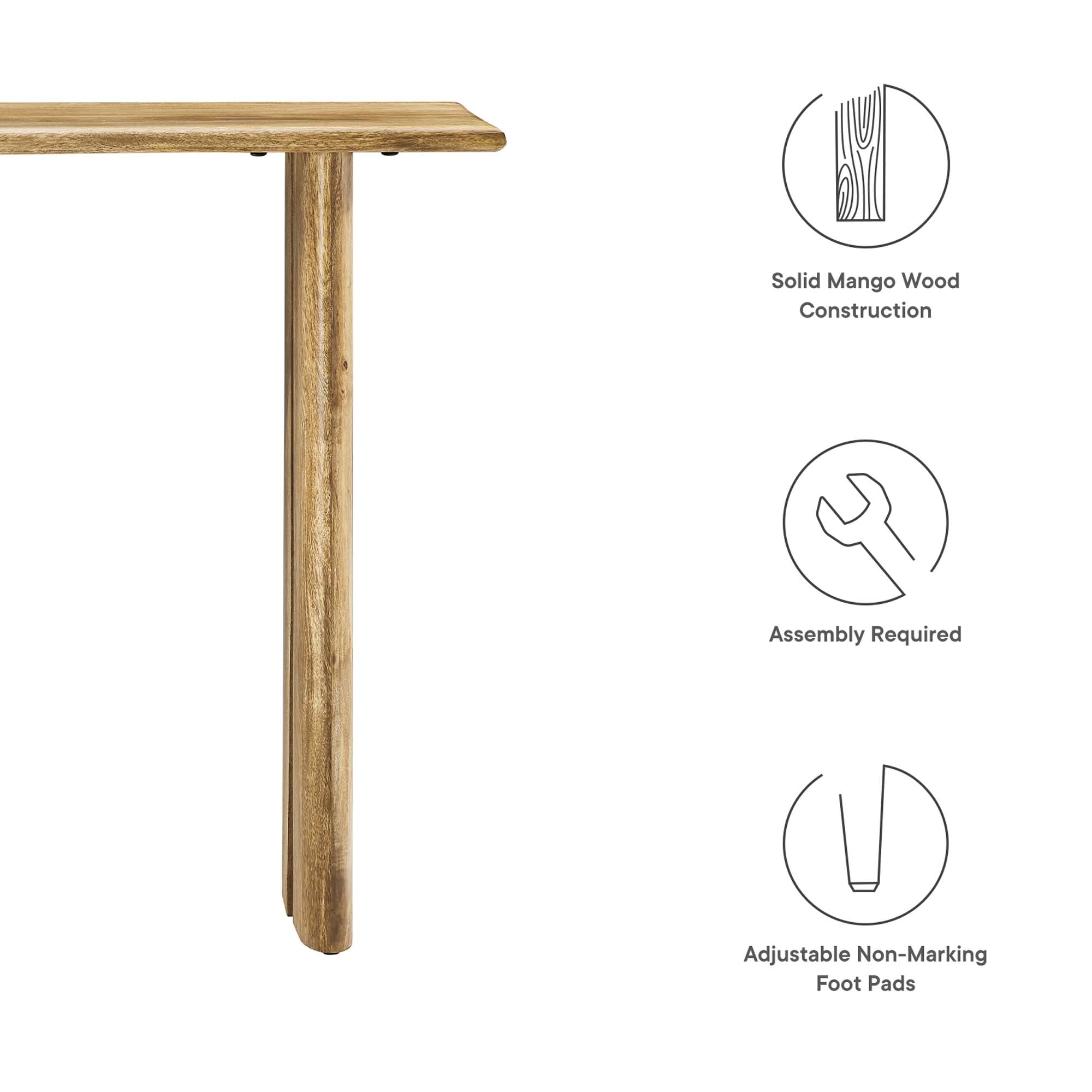 Amistad Wood Console Table, Oak