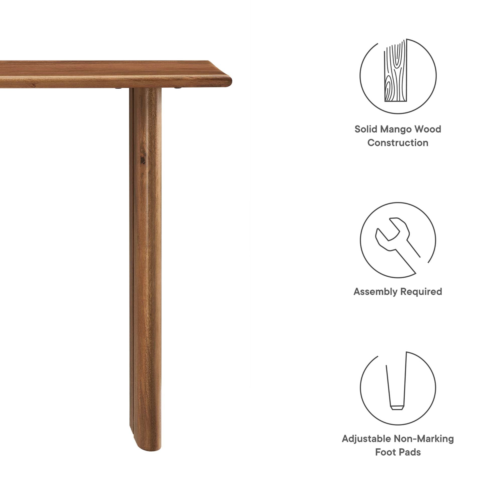 Amistad Wood Console Table, Walnut