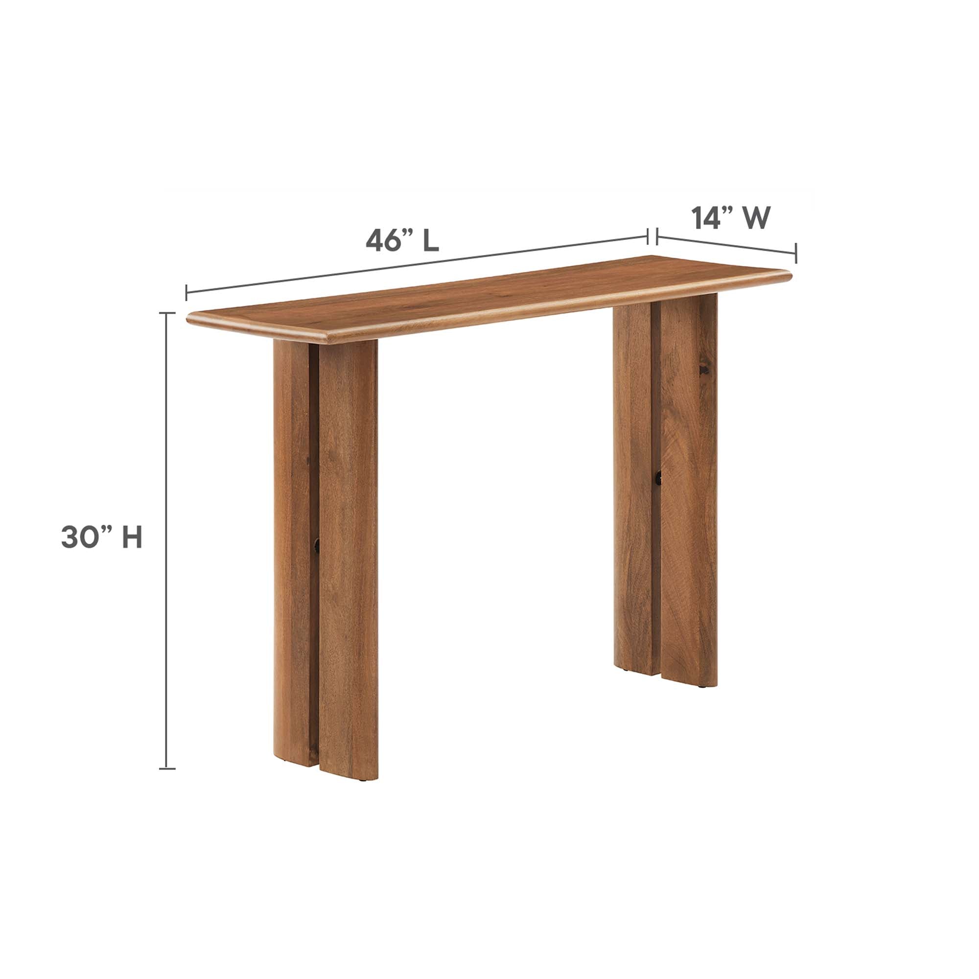 Amistad Wood Console Table, Walnut