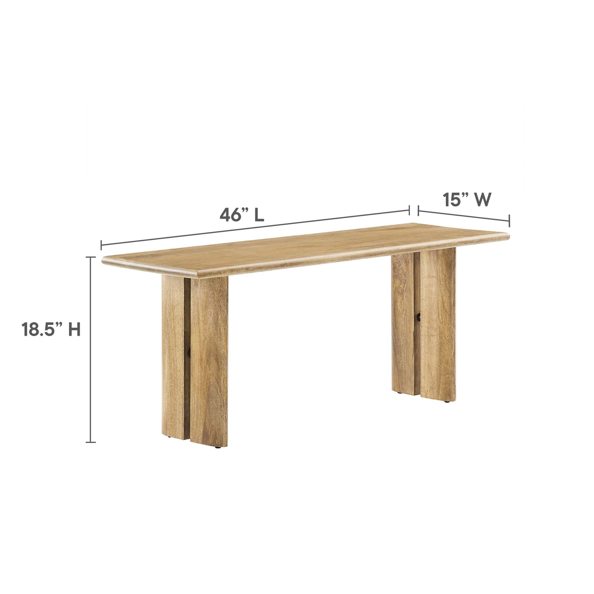 Amistad 46" Wood Bench, Oak