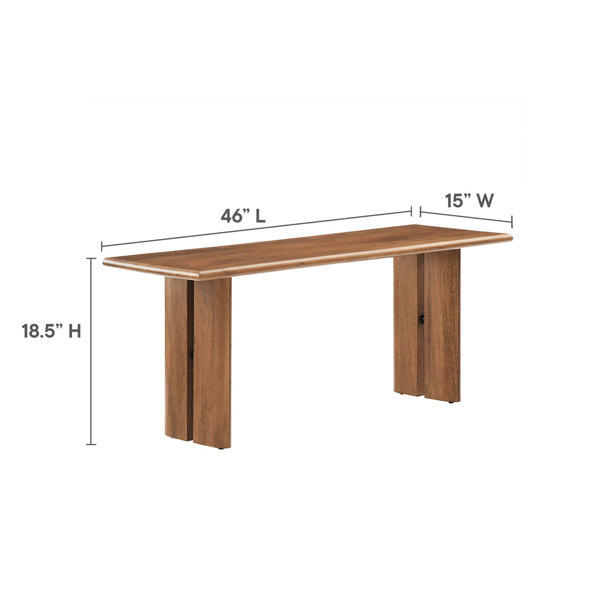 Amistad 46" Wood Bench, Walnut
