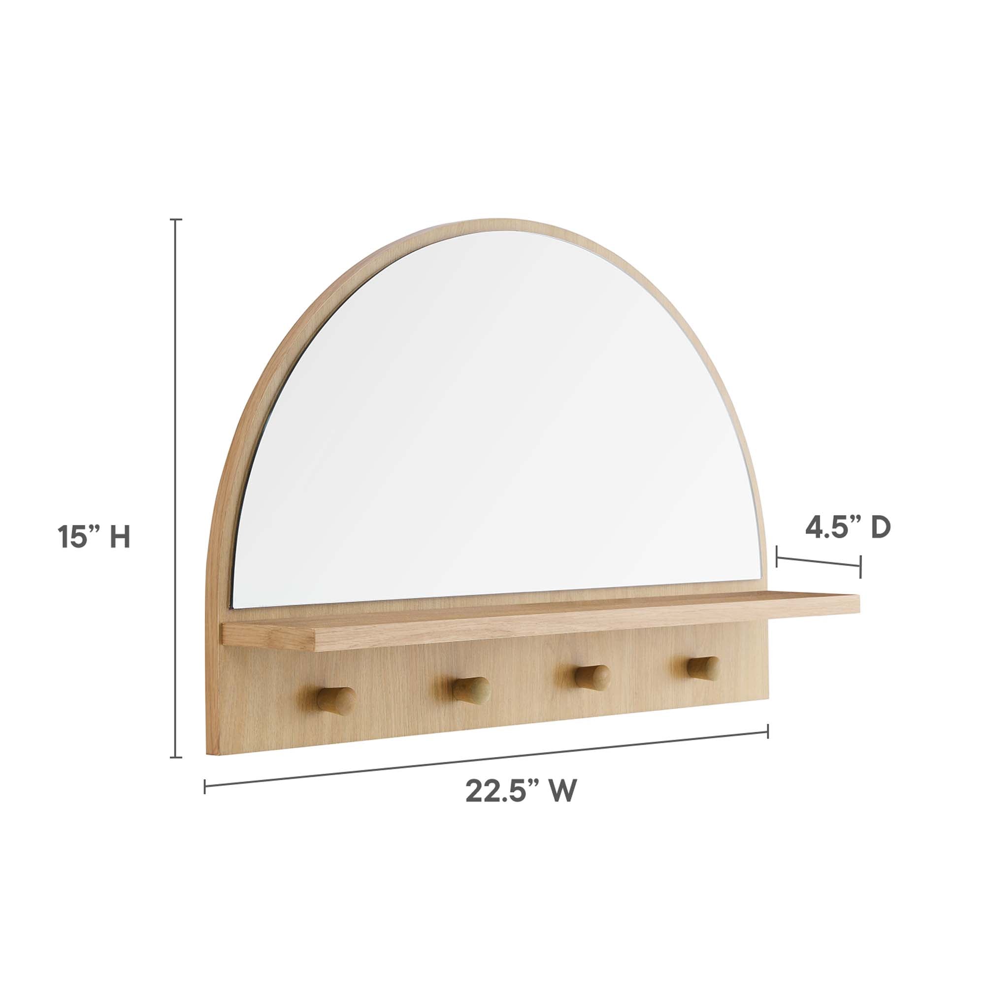 Moonbeam Arched Mirror, Oak