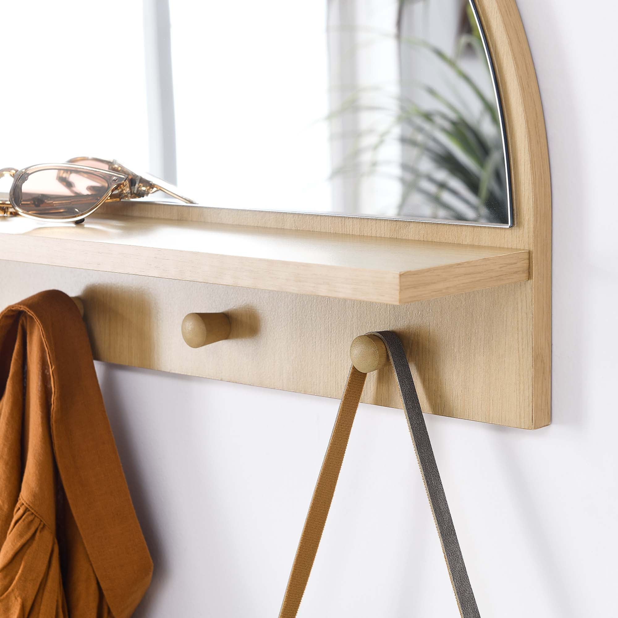 Moonbeam Arched Mirror, Oak
