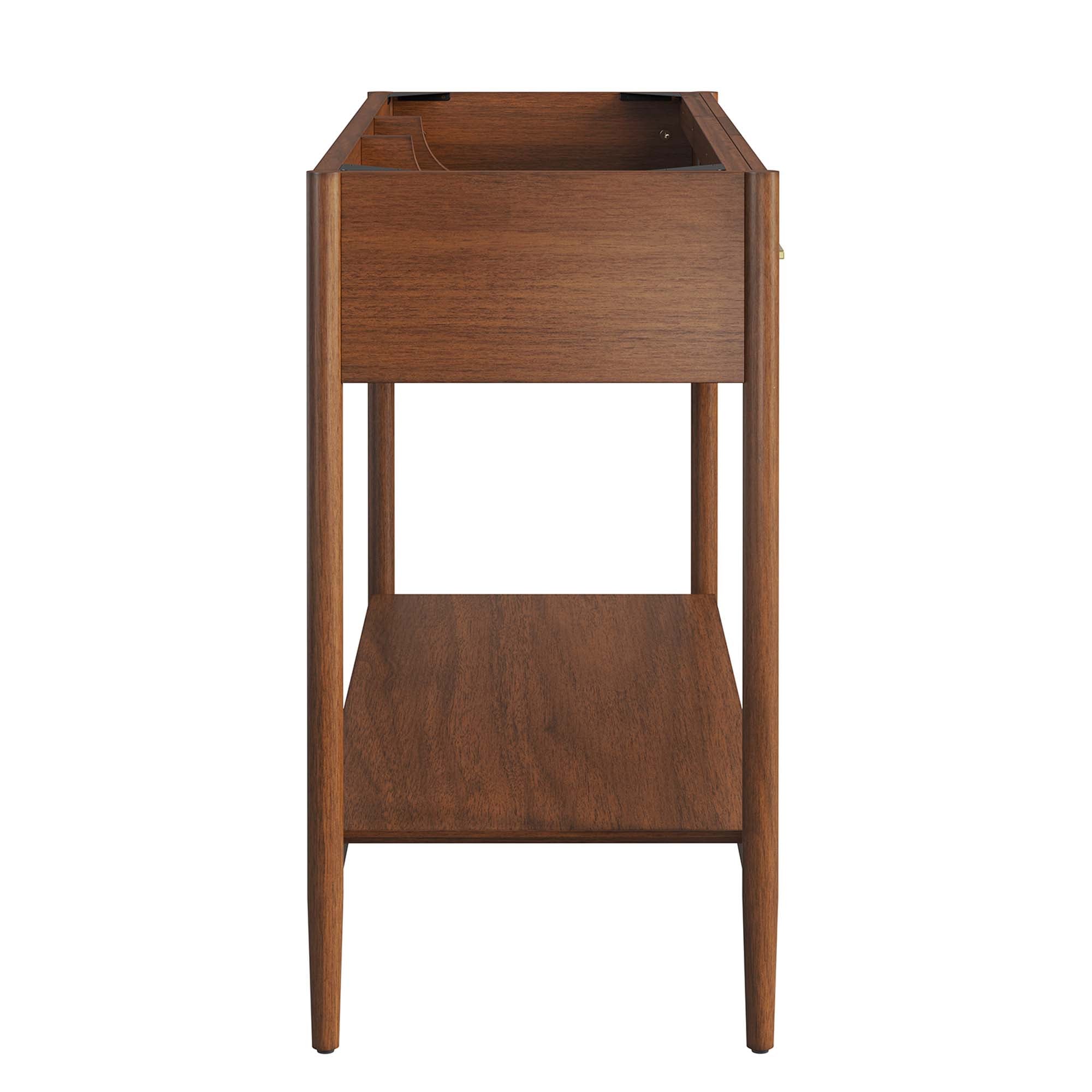 Zaire 48" Double Sink Compatible Bathroom Vanity Cabinet (Sink Basin Not Included), Walnut