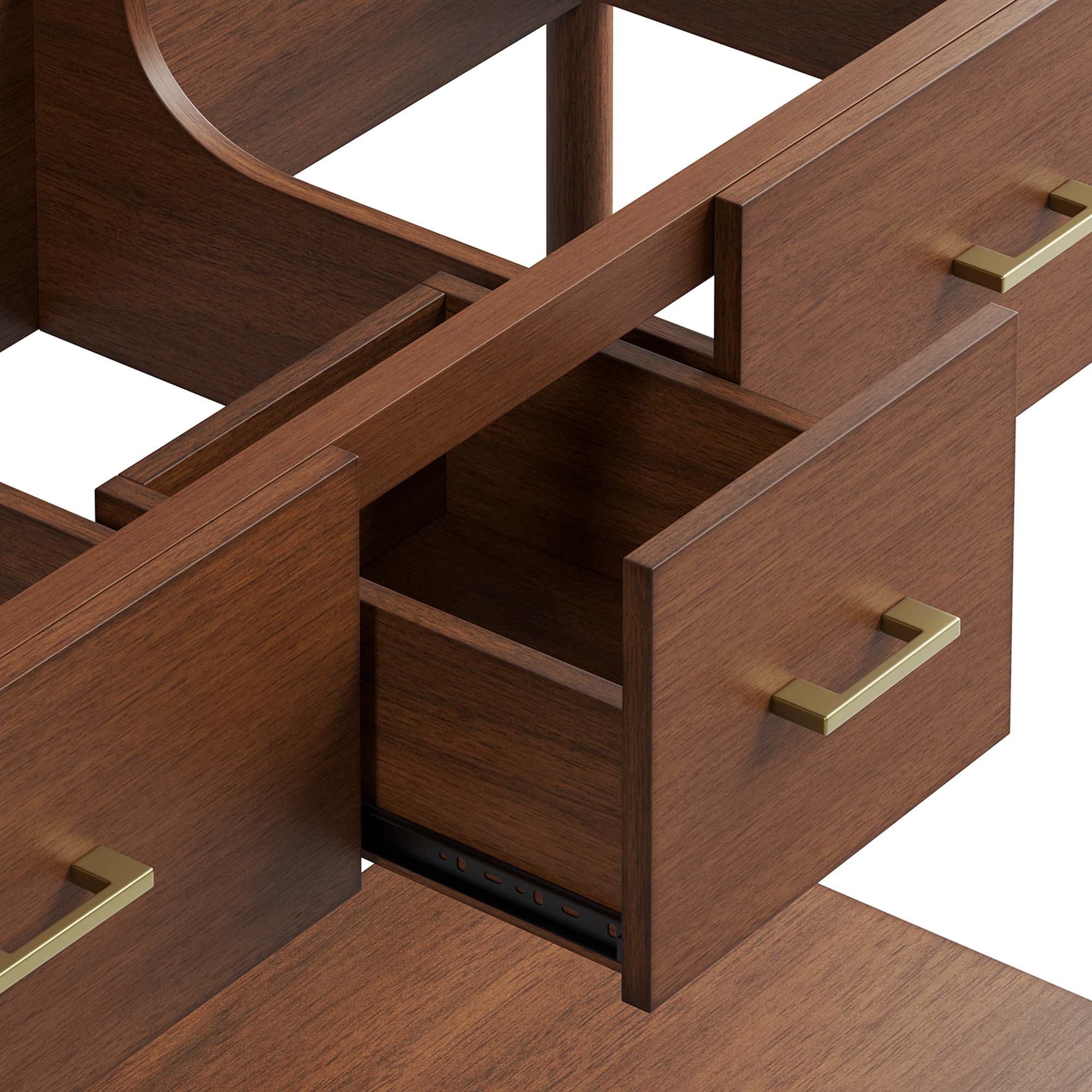 Zaire 48" Double Sink Compatible Bathroom Vanity Cabinet (Sink Basin Not Included), Walnut